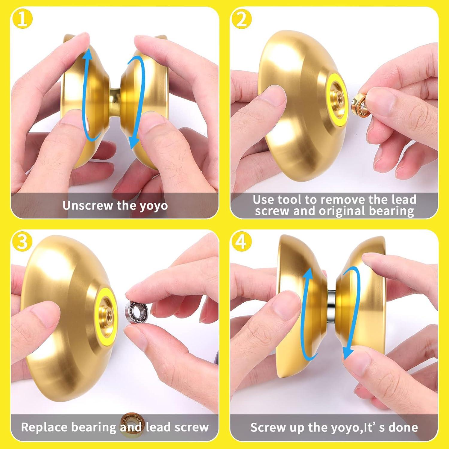 Yoyo Profesional JOLESHARE T1 Oro con Cuerdas y Guantes