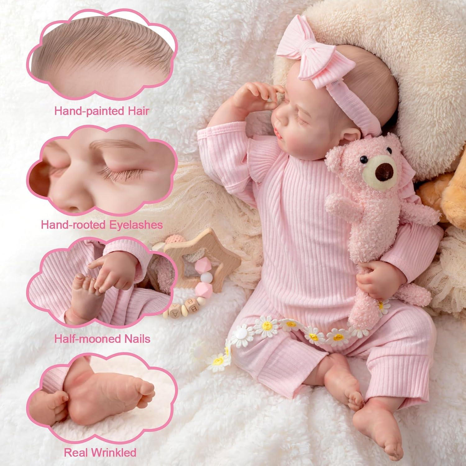 Muñeca Bebé Reborn SPICIMOMO 45.72 cm con Accesorios