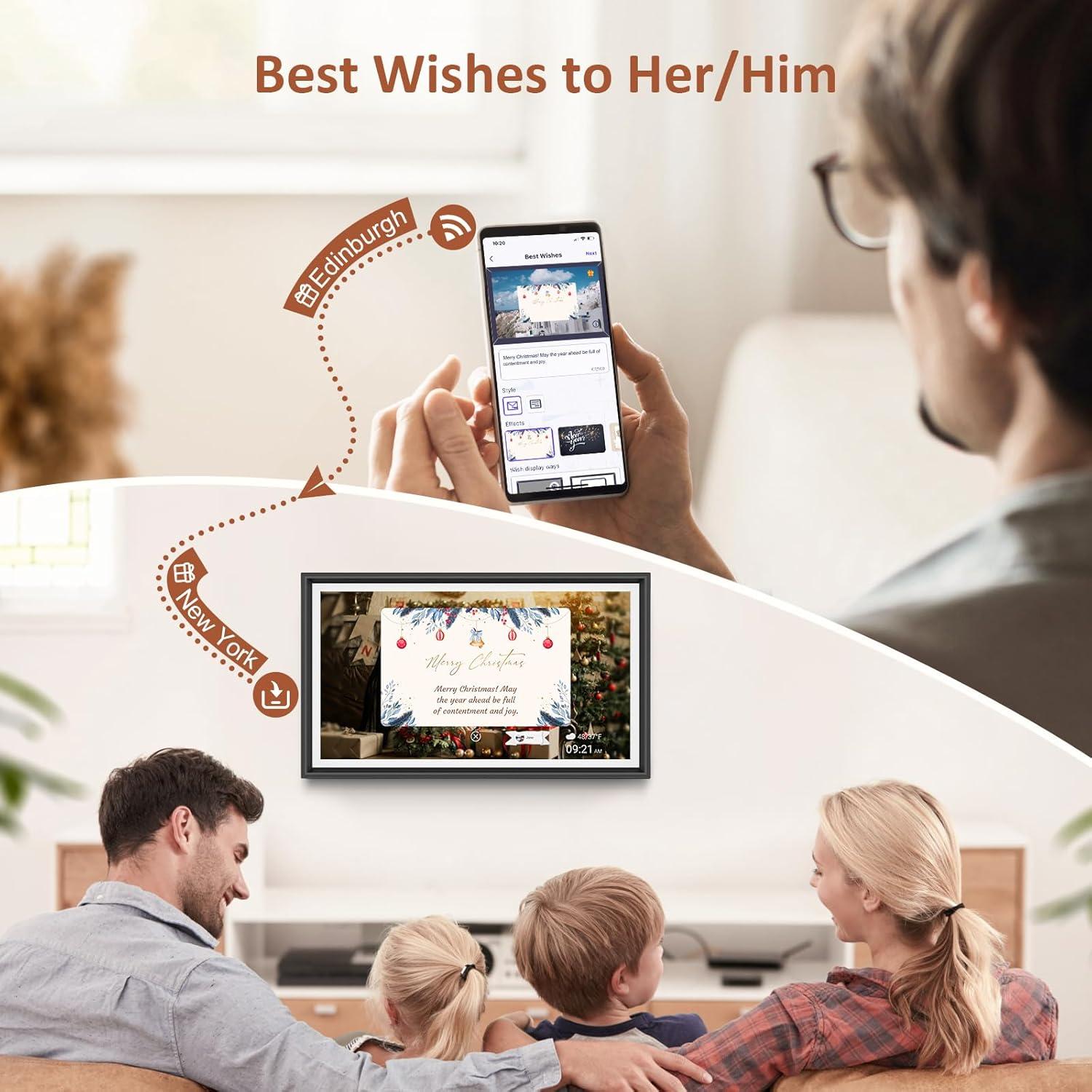 Marco de fotos digital LIVINGPAI 16" táctil 32GB WiFi