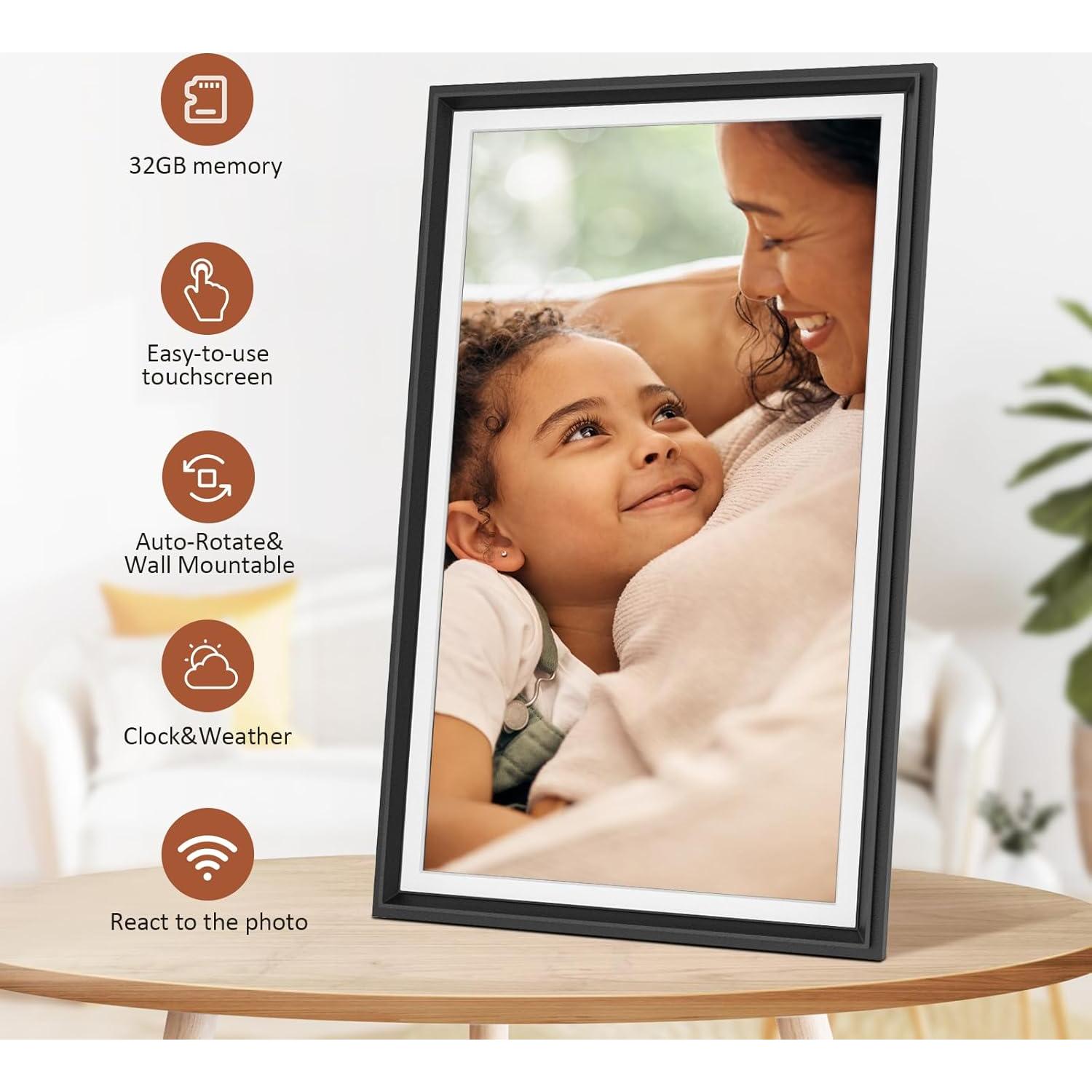 Marco de fotos digital LIVINGPAI 16" táctil 32GB WiFi