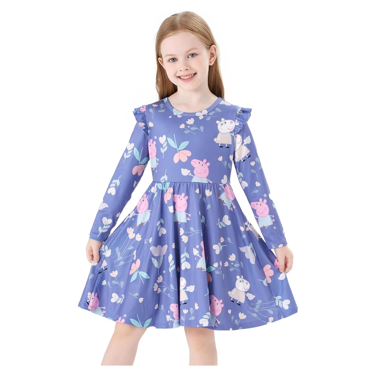 Vestido sin mangas Peppa Pig para niñas 2T con mariposas