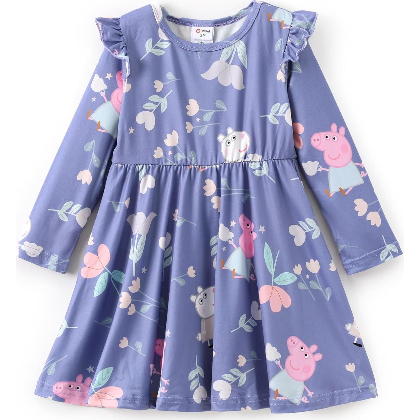 Vestido sin mangas Peppa Pig para niñas 2T con mariposas