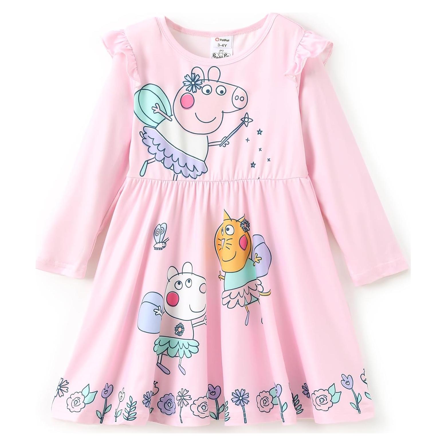 Vestido sin mangas Peppa Pig 3T rosa con mariposas