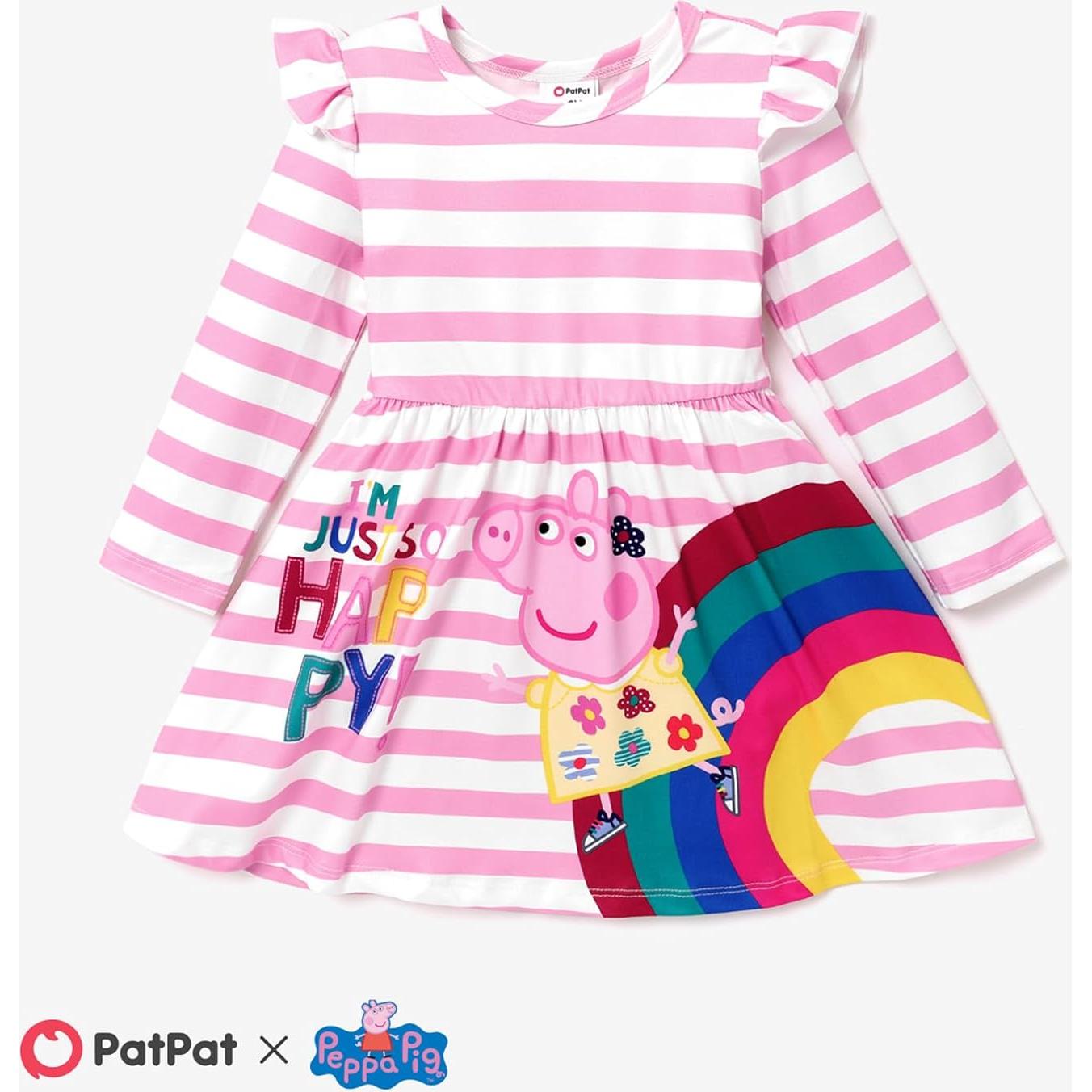 Vestido sin mangas Peppa Pig 2T con mariposas y arcoíris