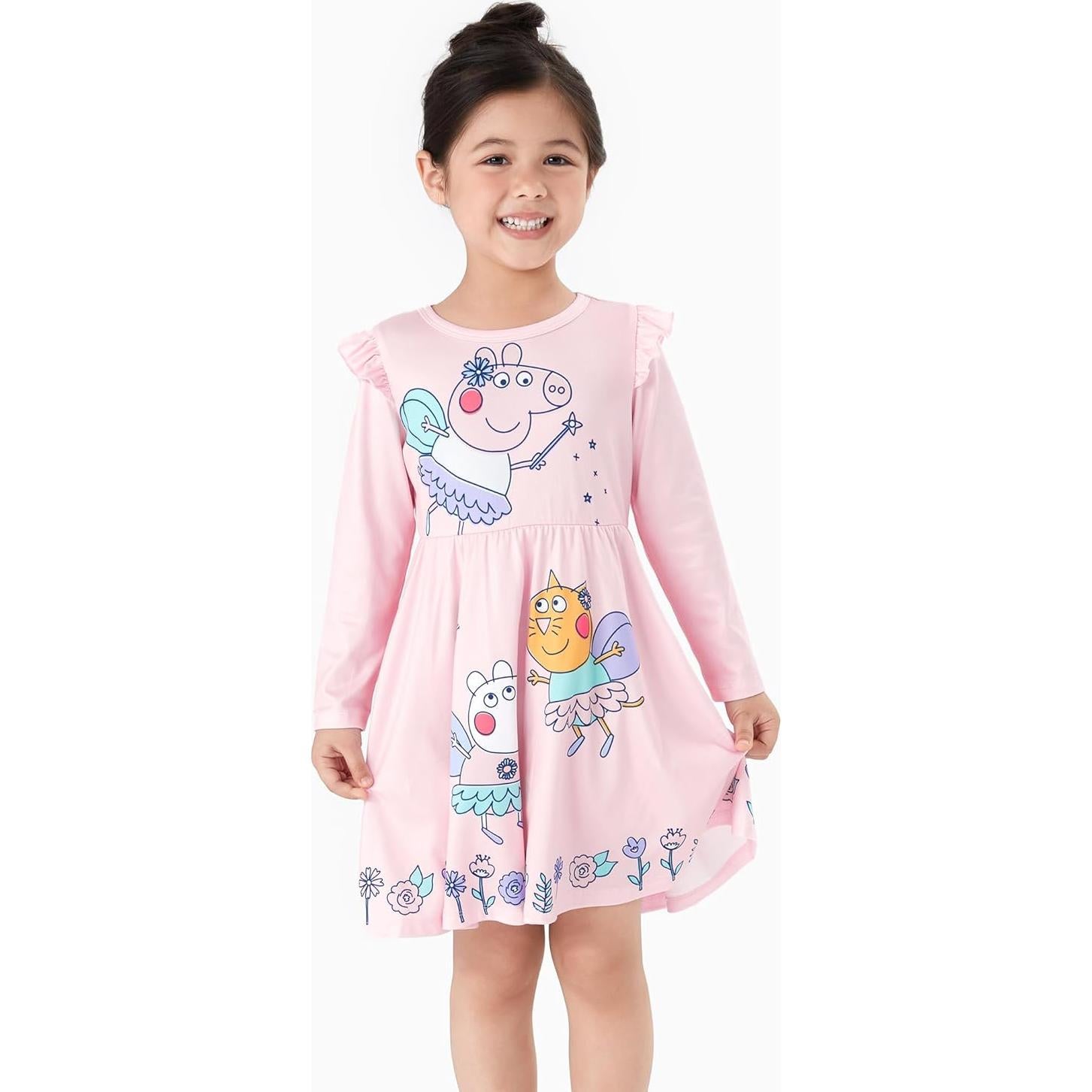 Vestido sin mangas Peppa Pig para niñas 2T rosa con mariposas