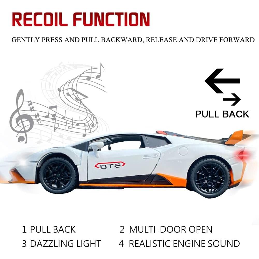 Coche a Escala 1:24 Lamborghini Huracan STO 2021 Blanco