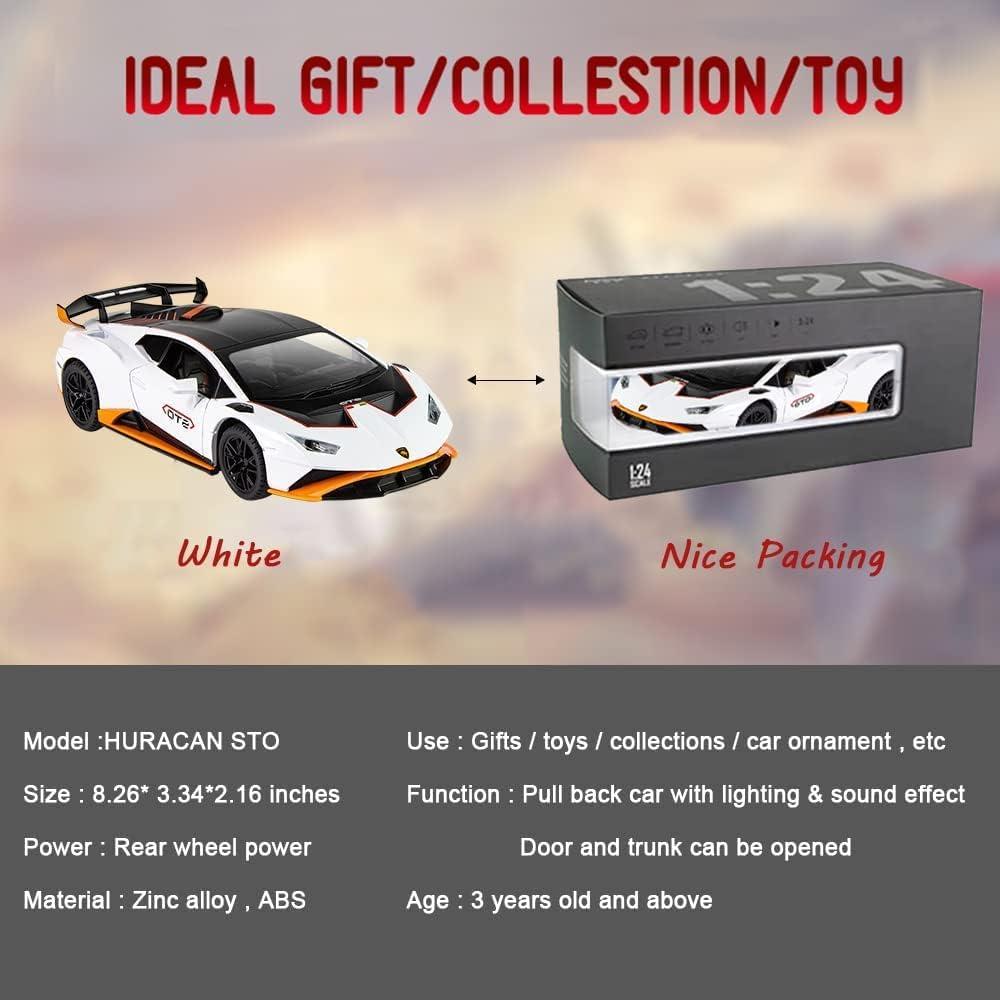 Coche a Escala 1:24 Lamborghini Huracan STO 2021 Blanco