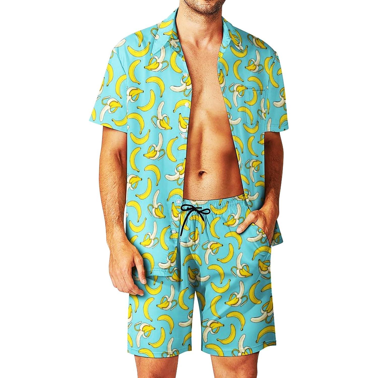 DOOPCCOR Traje Deportivo 3 Piezas Hombre Hawaiano XL