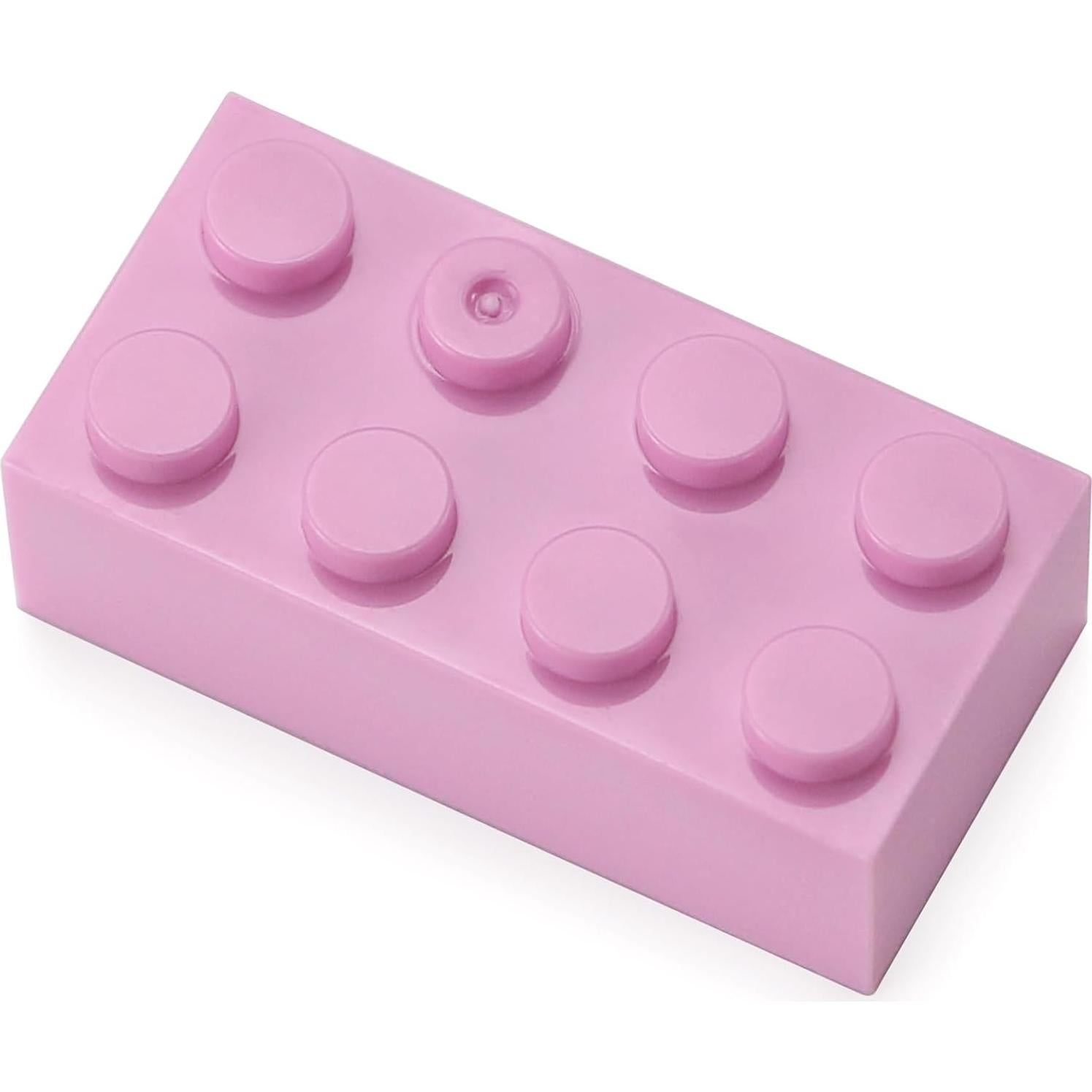 Feleph Ladrillos 2x4 Rosa Brillante 320 Piezas Juguete