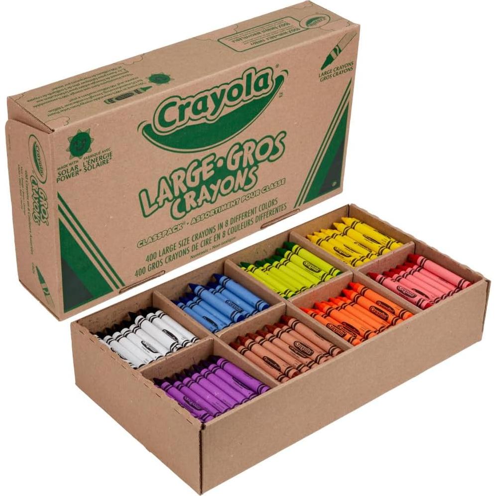Paquete de Crayones Grandes Crayola 400ct 8 Colores para Niños