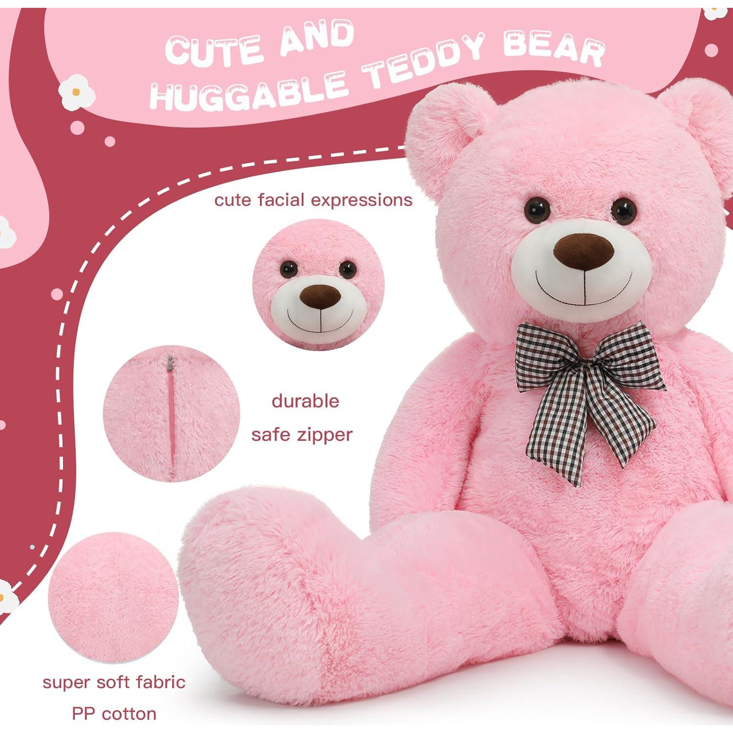 Oso de Peluche Rosa Misscindy 119 cm Suave y Lindo