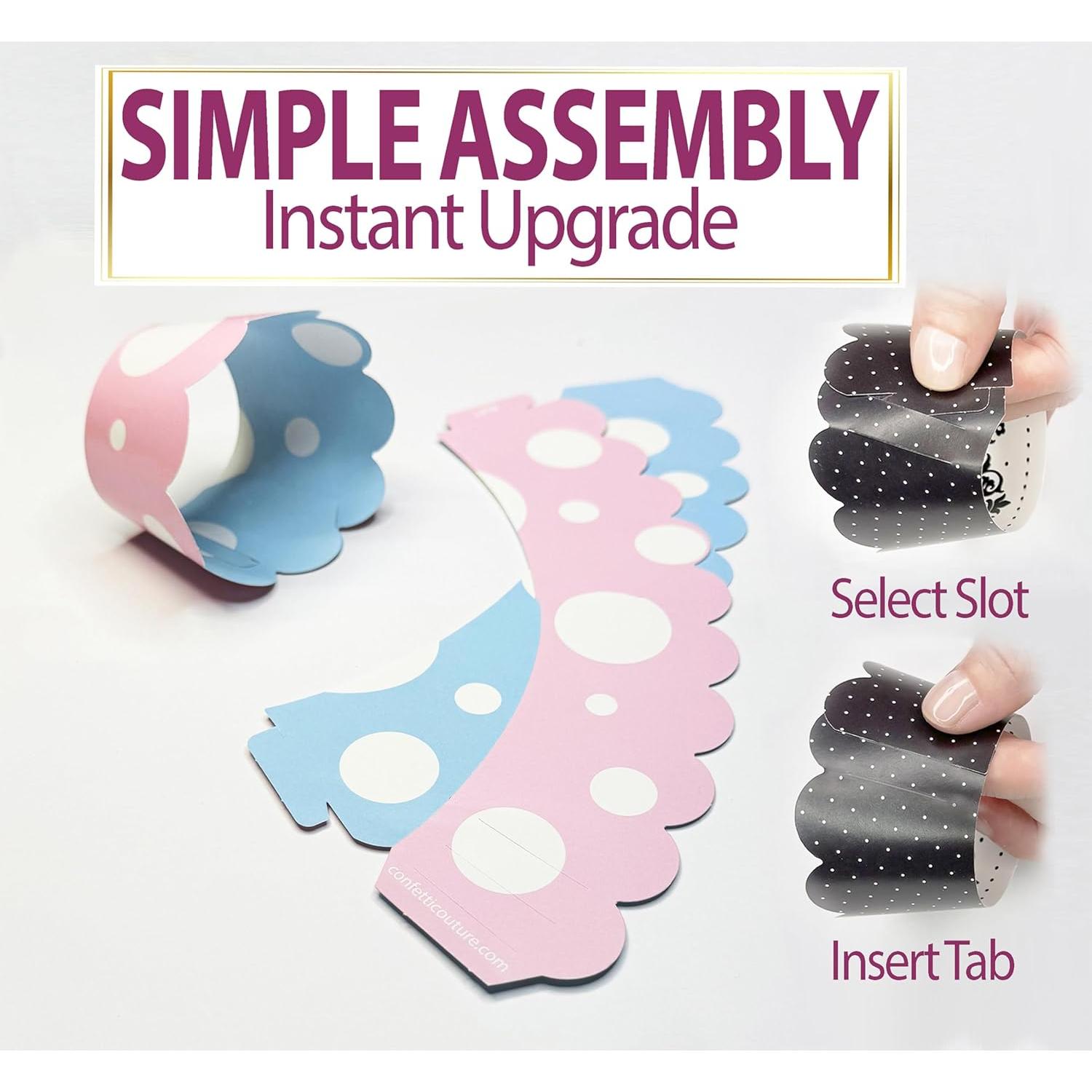 Fundas para Cupcake Confetti Couture Rosa y Azul 24 Pzas