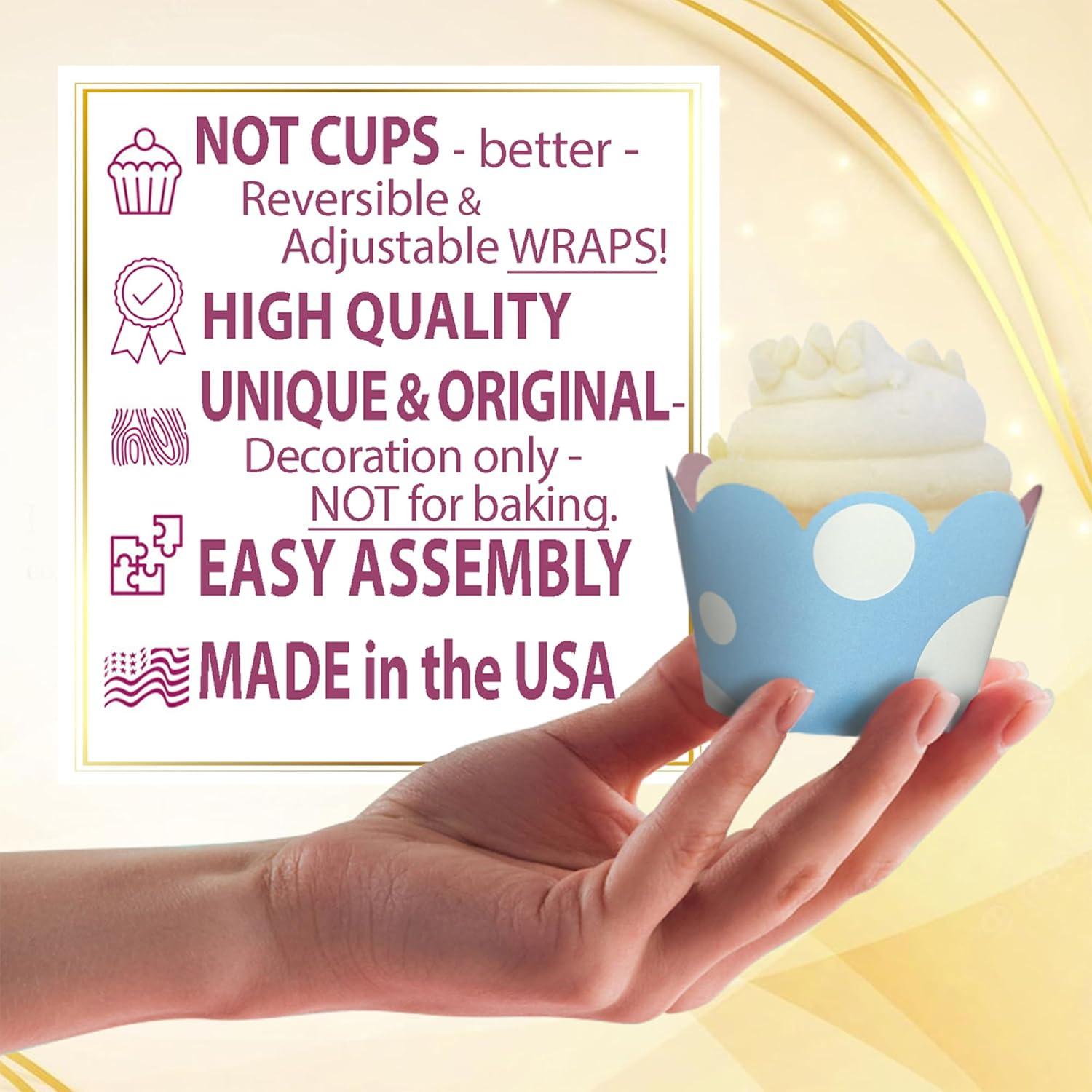 Fundas para Cupcake Confetti Couture Rosa y Azul 24 Pzas