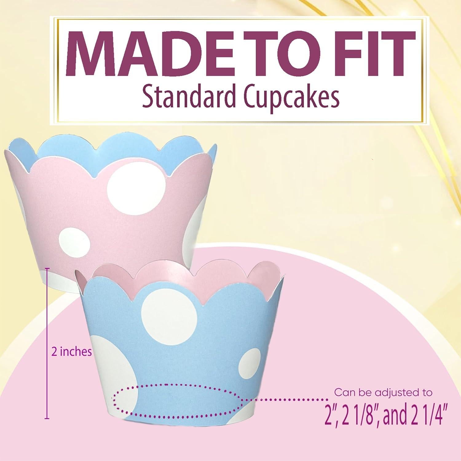 Fundas para Cupcake Confetti Couture Rosa y Azul 24 Pzas