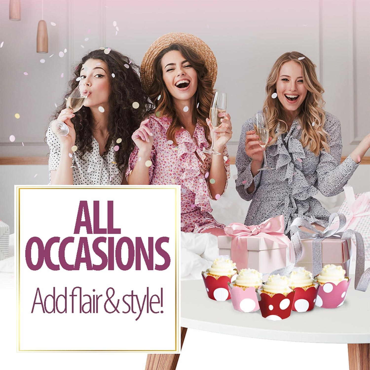 Fundas para Cupcake Confetti Couture Rosa y Azul 24 Pzas