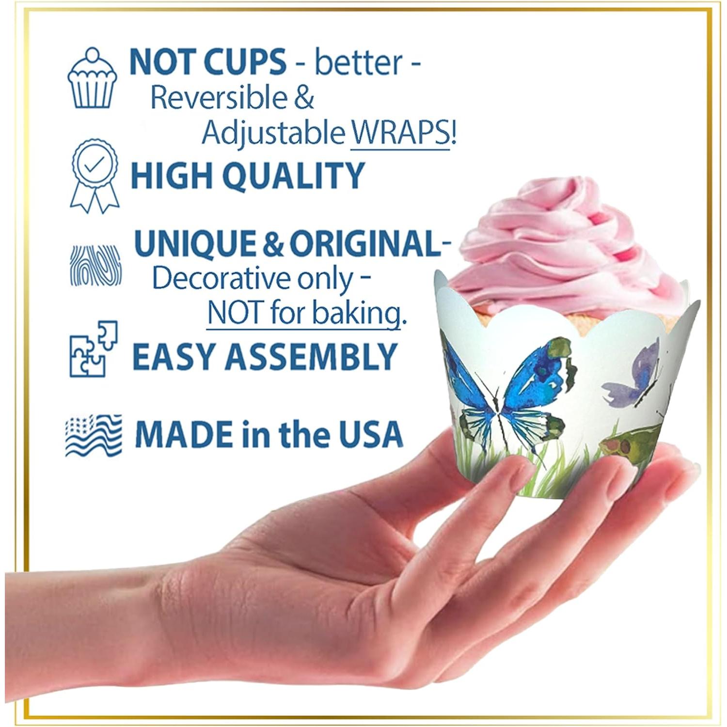 Fundas para Cupcakes Confetti Couture 24 Pzs Reversibles