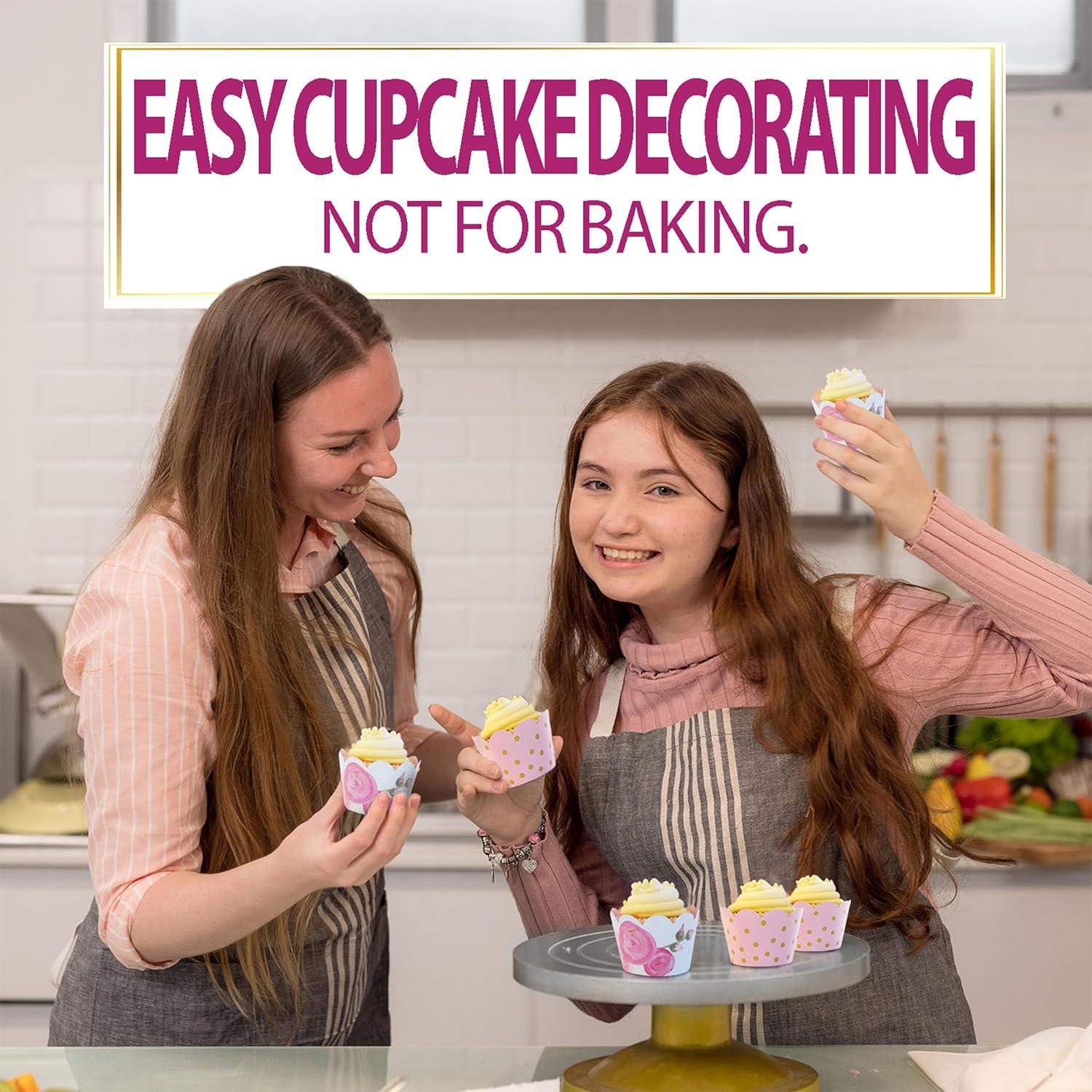 Fundas para Cupcake Confetti Couture Rosa Floral 24 Pzas