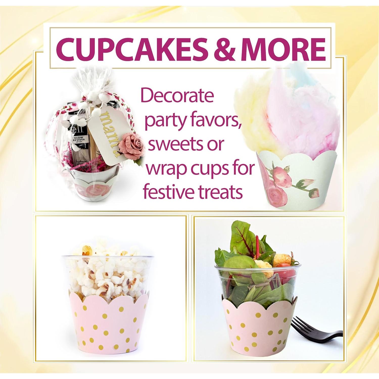 Fundas para Cupcake Confetti Couture Rosa Floral 24 Pzas