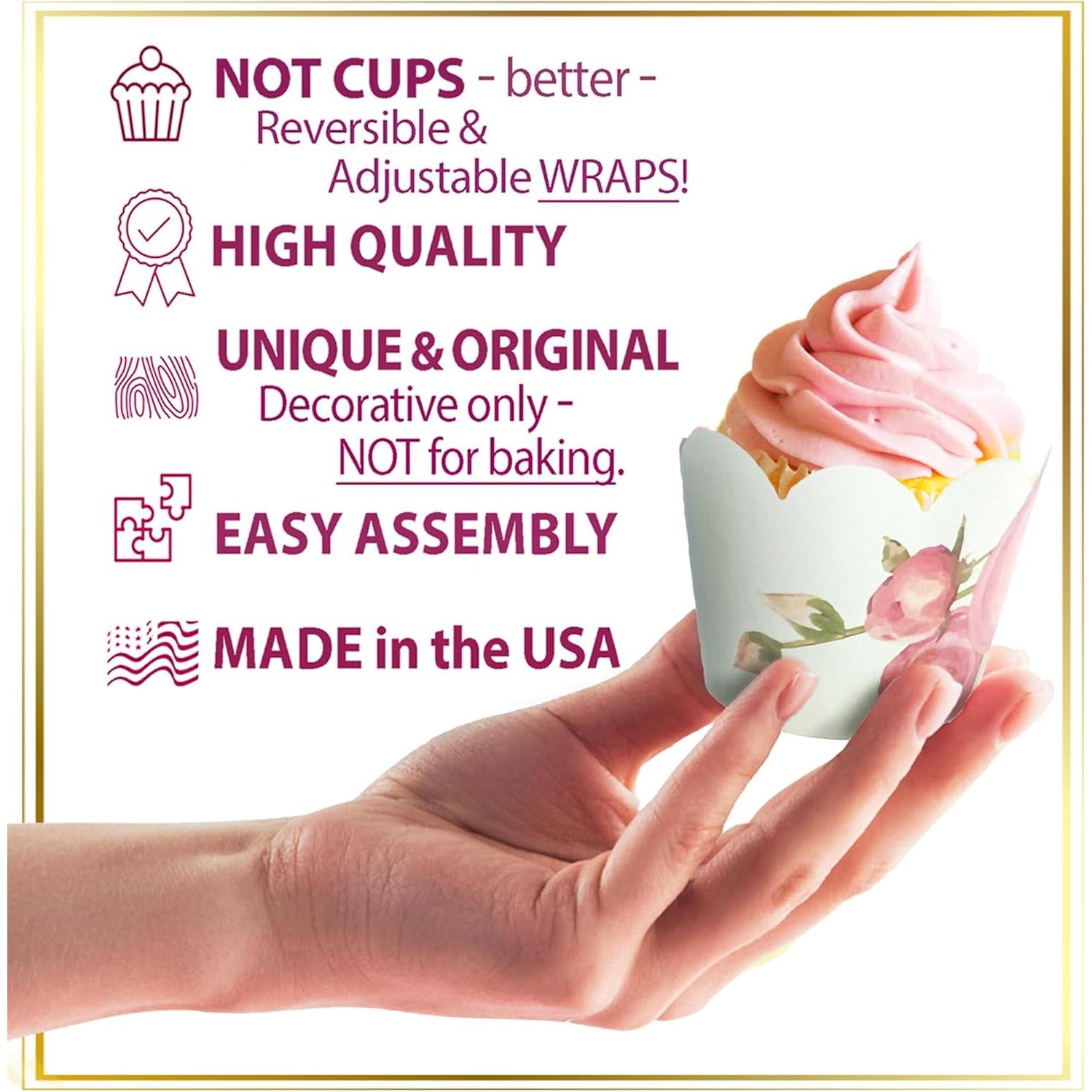 Fundas para Cupcake Confetti Couture Rosa Floral 24 Pzas