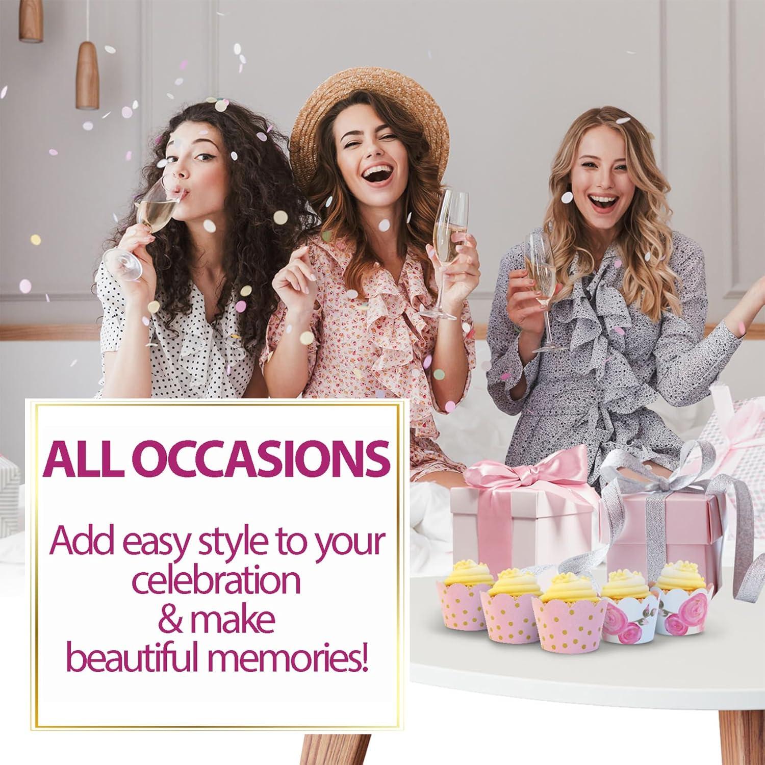 Fundas para Cupcake Confetti Couture Rosa Floral 24 Pzas