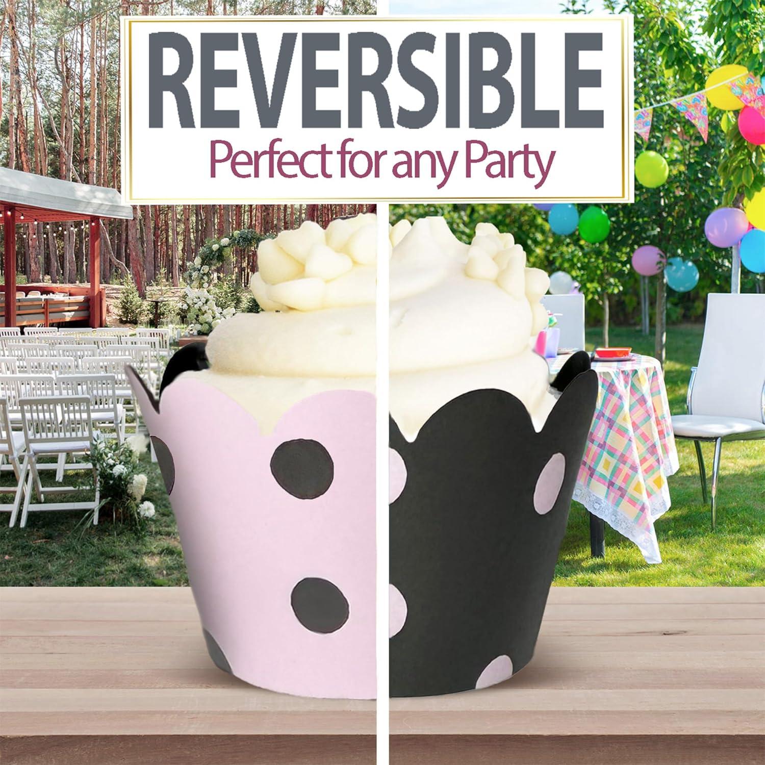 Fundas para Cupcake Confetti Couture 24 Piezas Rosa y Negro