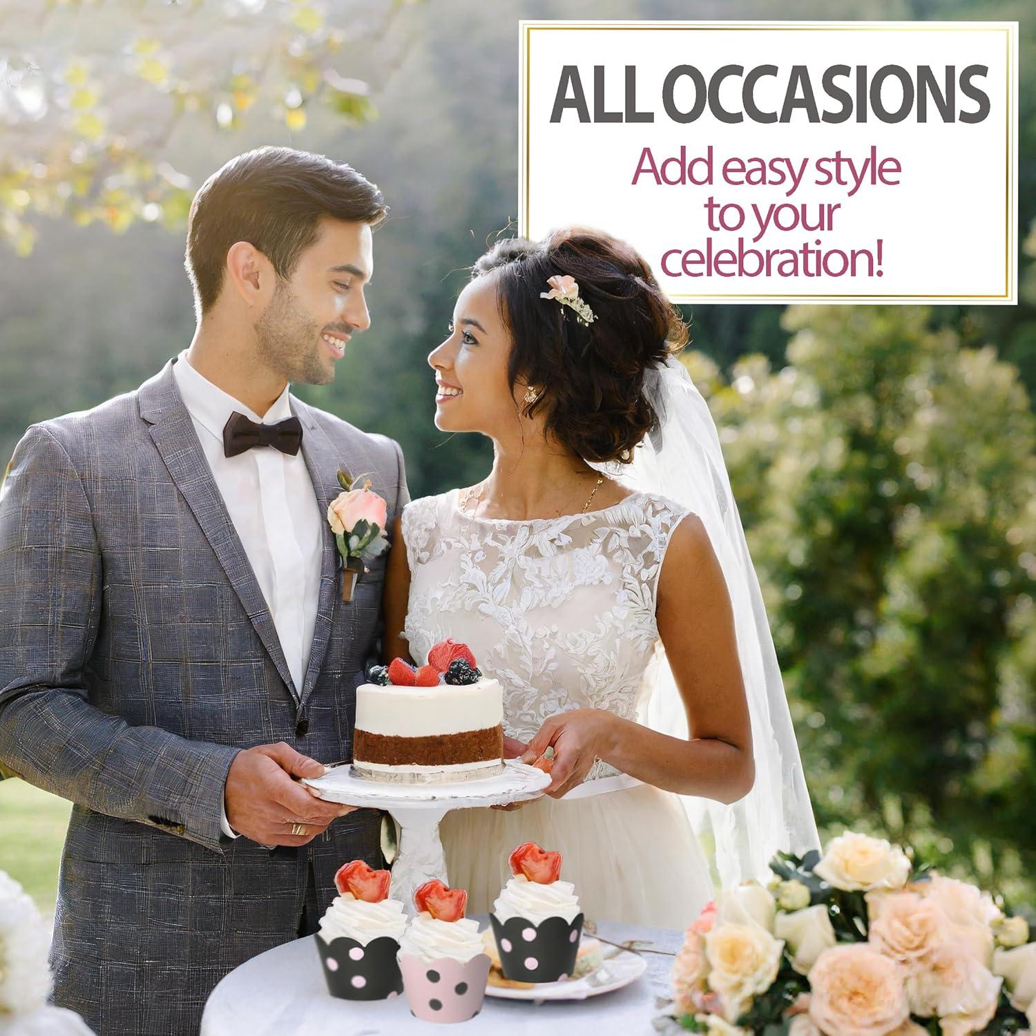 Fundas para Cupcake Confetti Couture 24 Piezas Rosa y Negro