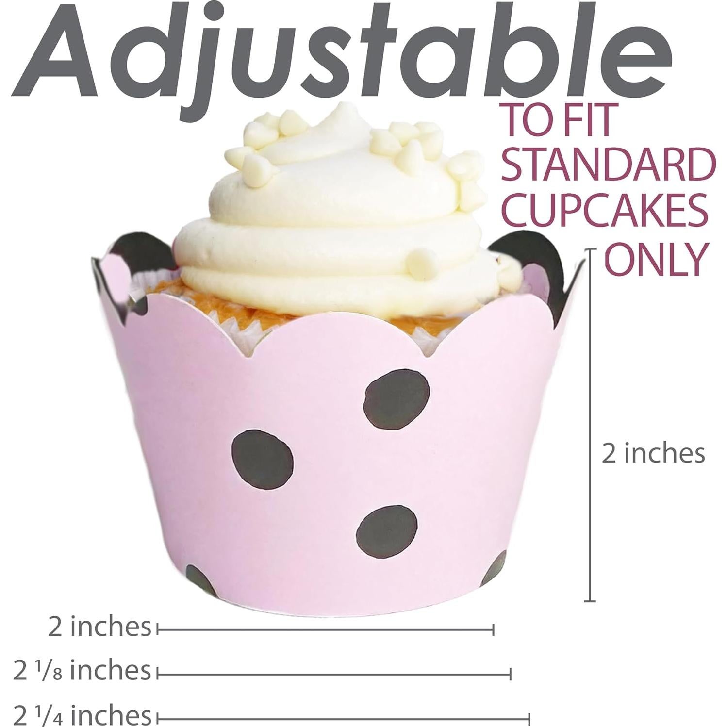 Fundas para Cupcake Confetti Couture 24 Piezas Rosa y Negro