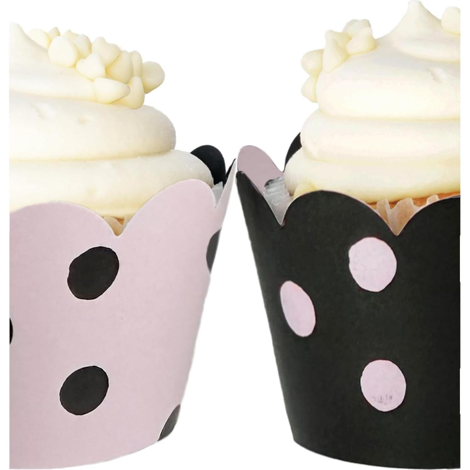 Fundas para Cupcake Confetti Couture 24 Piezas Rosa y Negro