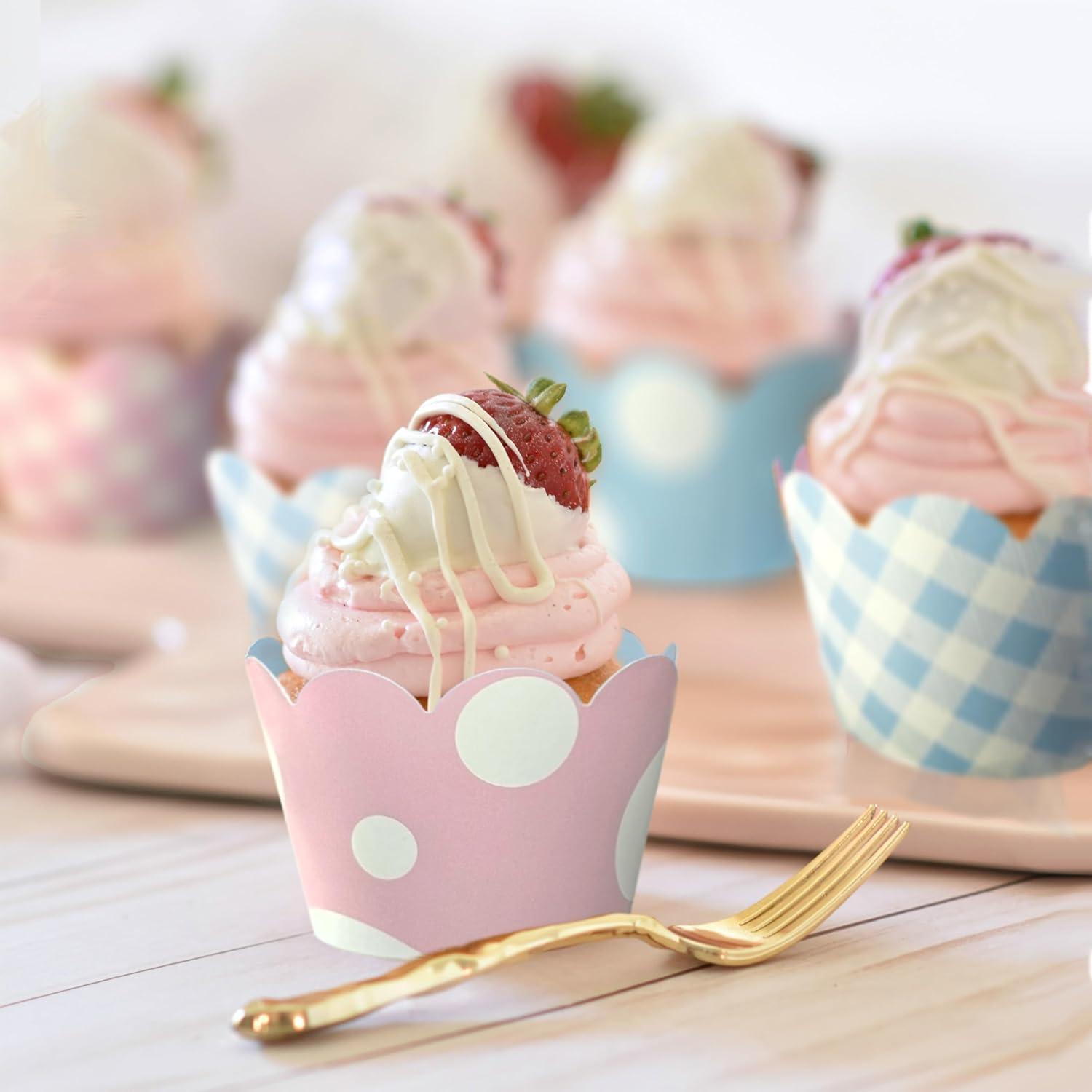 Fundas para Cupcake Confetti Couture 24 Pzas Rosa y Azul