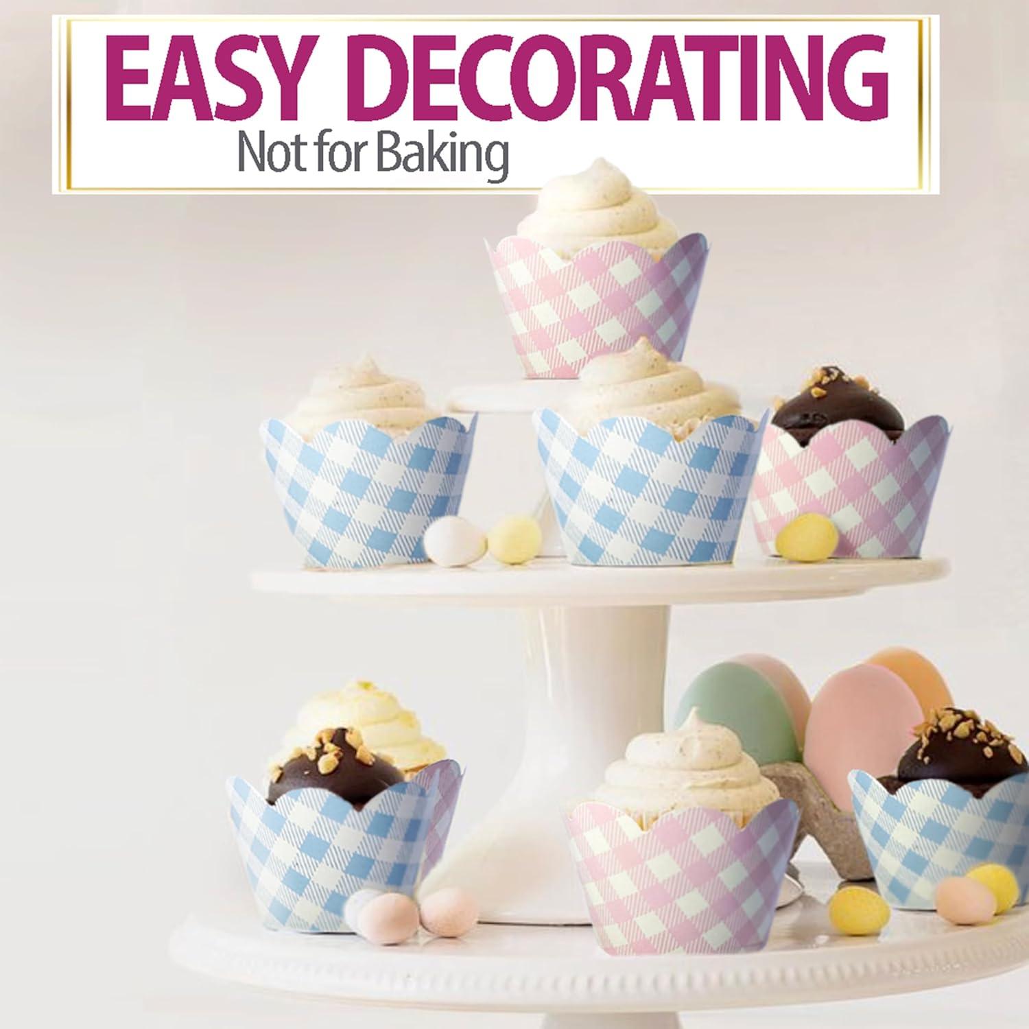 Fundas para Cupcake Confetti Couture 24 Pzas Rosa y Azul