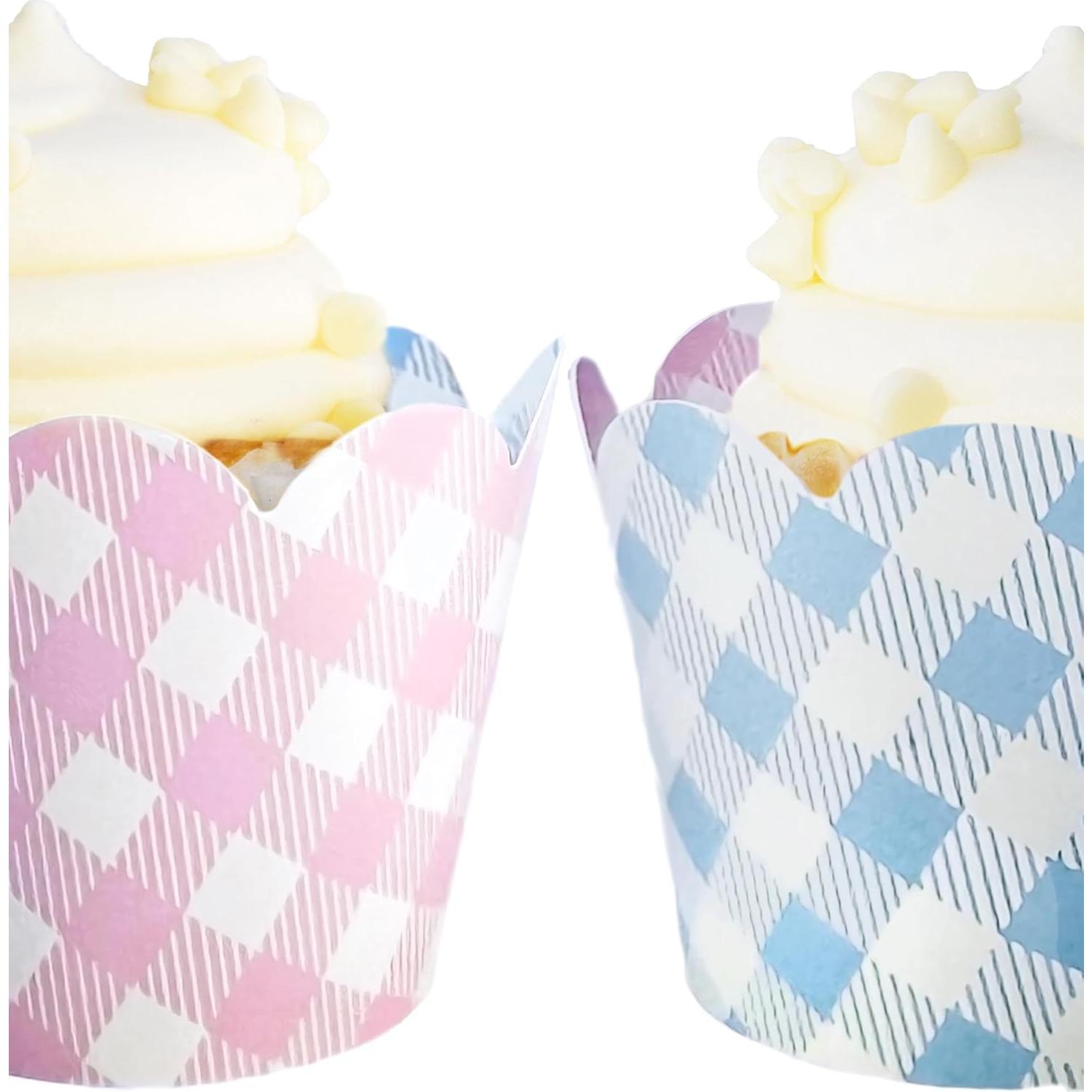 Fundas para Cupcake Confetti Couture 24 Pzas Rosa y Azul