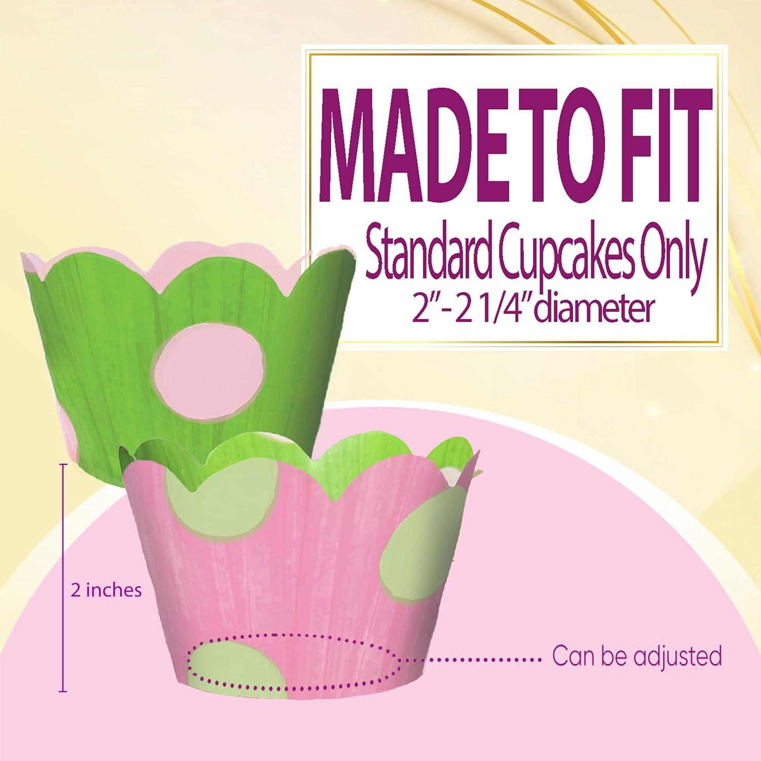 Fundas para Cupcakes Confetti Couture 24 Unidades Verde/Rosa