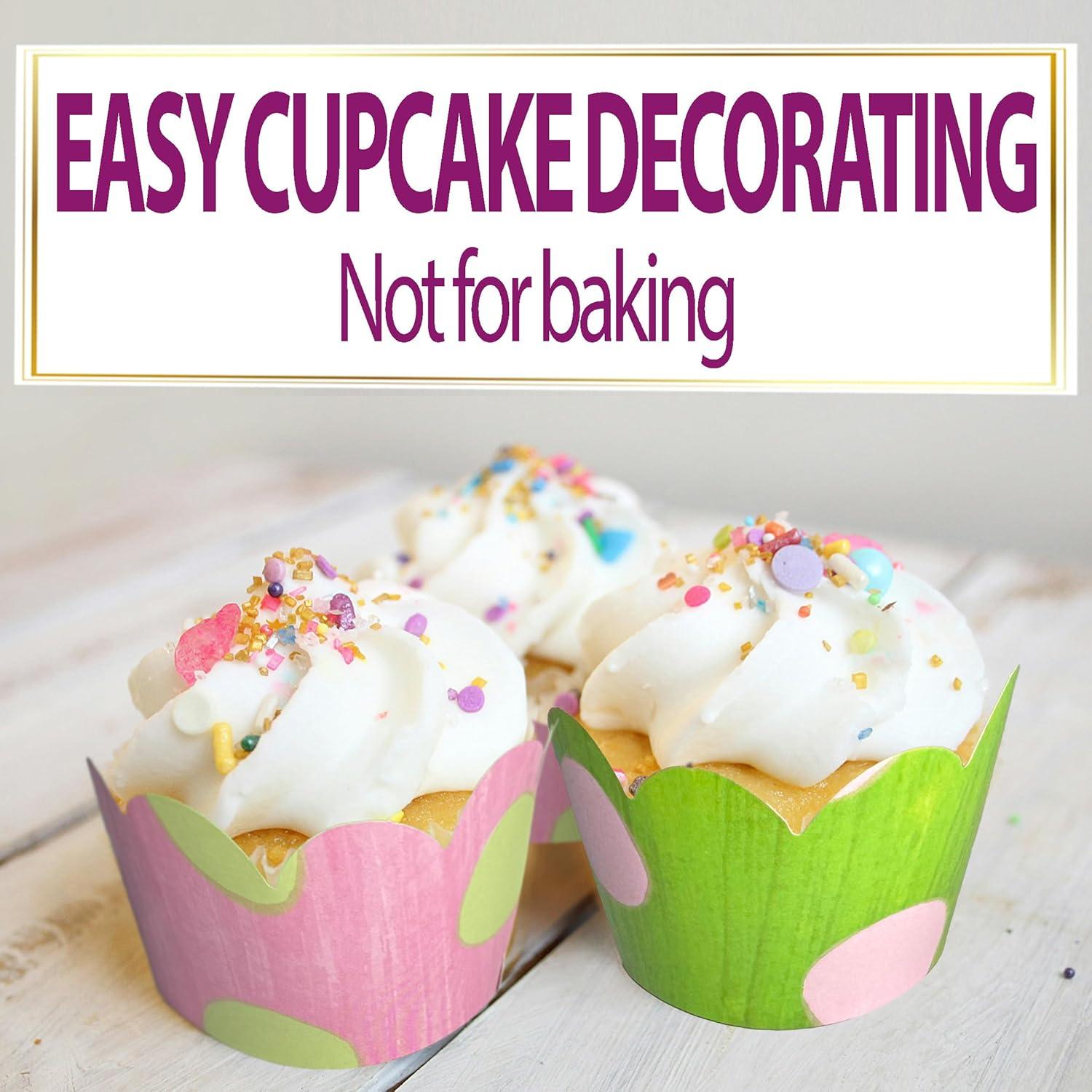 Fundas para Cupcakes Confetti Couture 24 Unidades Verde/Rosa