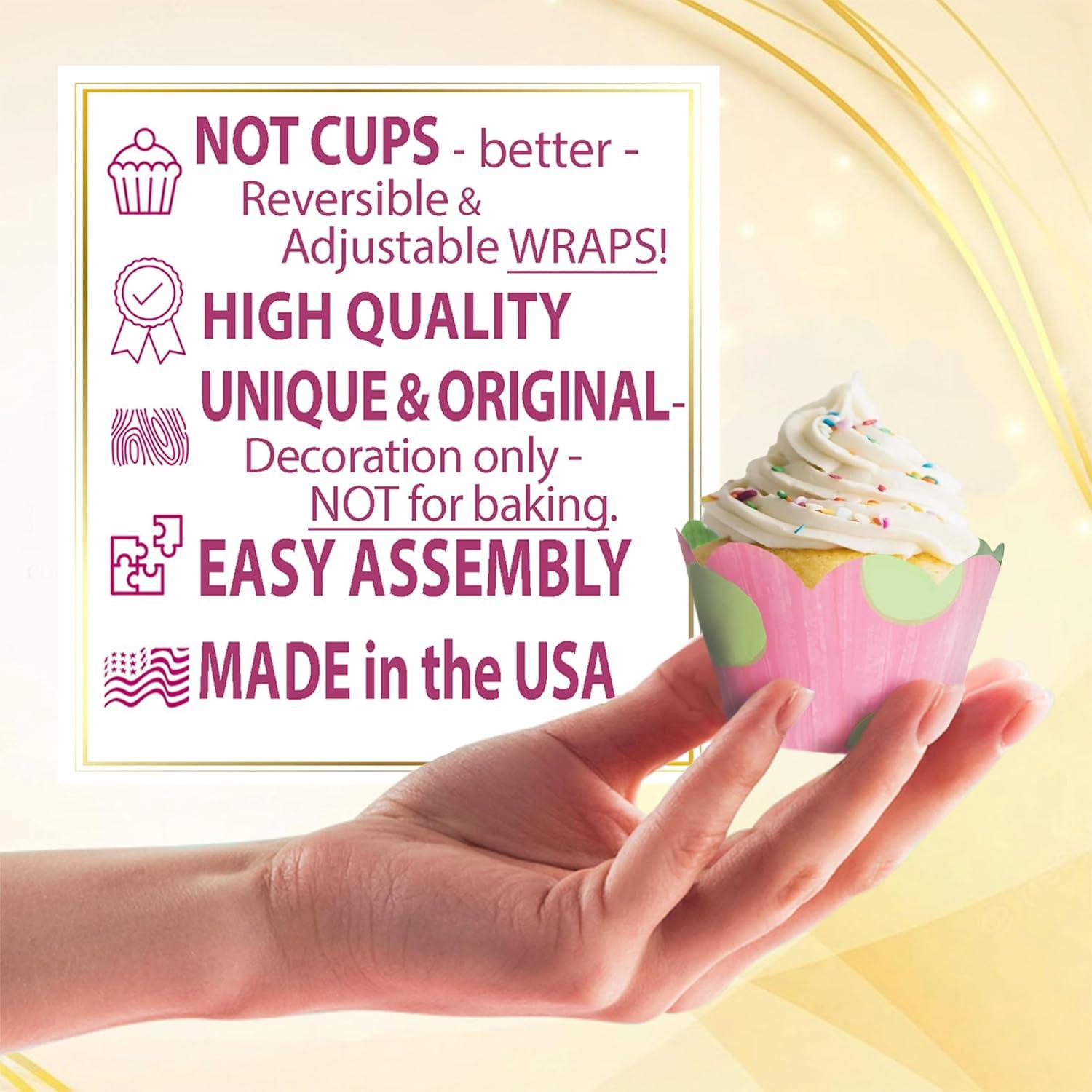 Fundas para Cupcakes Confetti Couture 24 Unidades Verde/Rosa