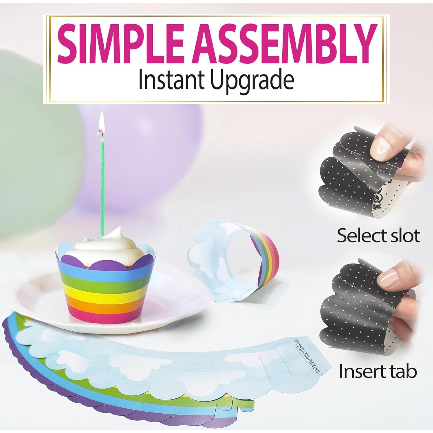 Fundas para Cupcake Confetti Couture 24 Piezas Arcoíris