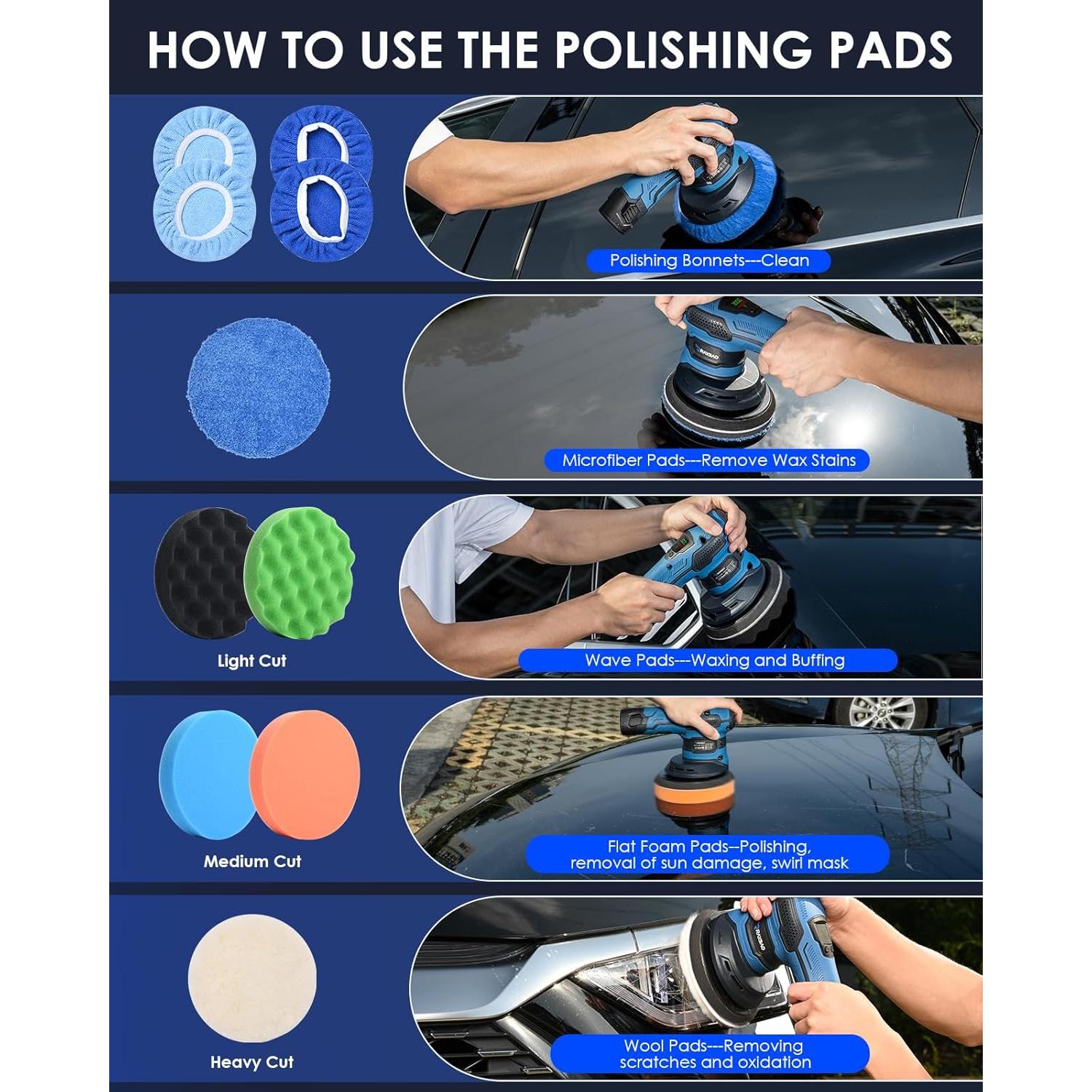 Pulidora Inalámbrica RAYBAO TX005 12V 2.44kg 6 Velocidades