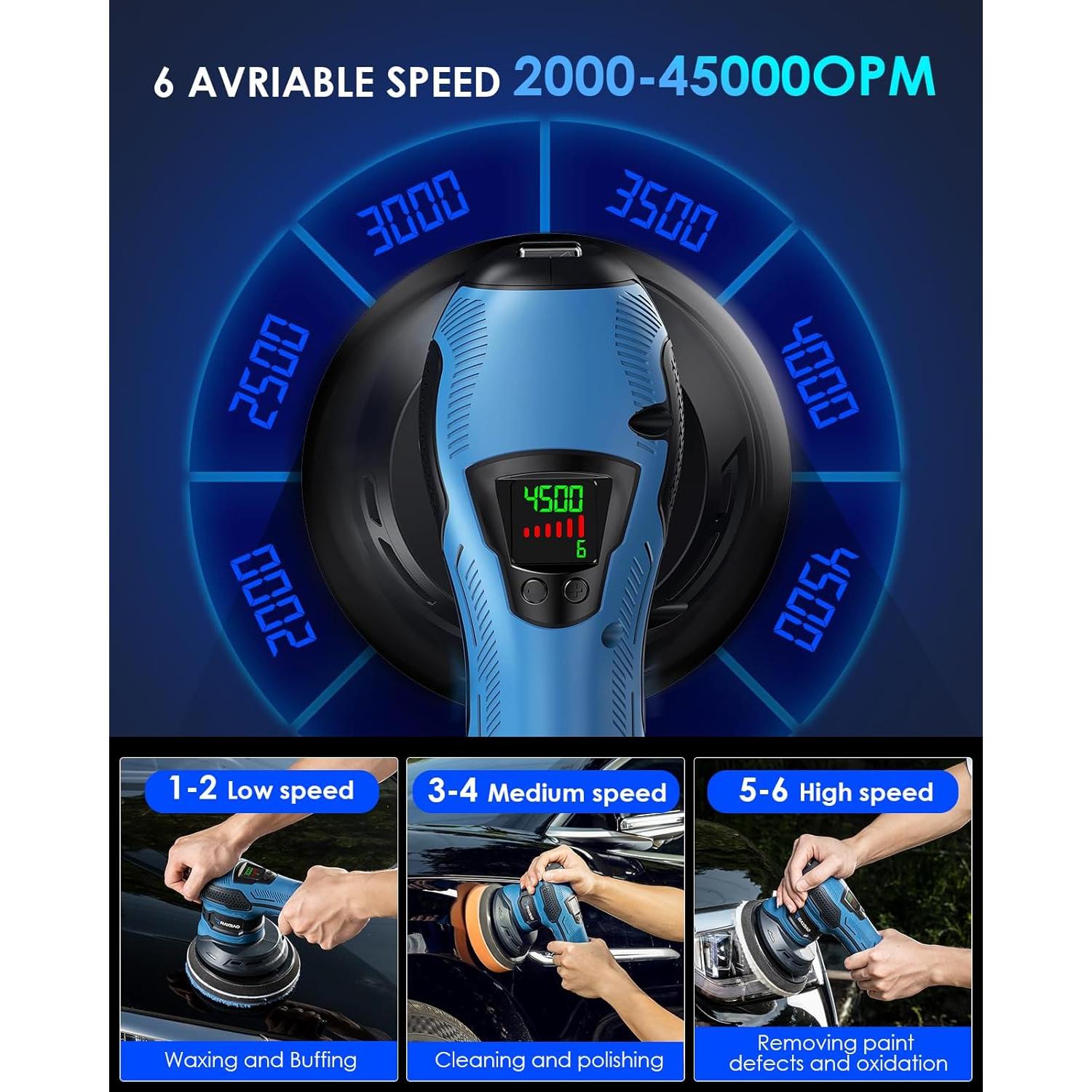 Pulidora Inalámbrica RAYBAO TX005 12V 2.44kg 6 Velocidades