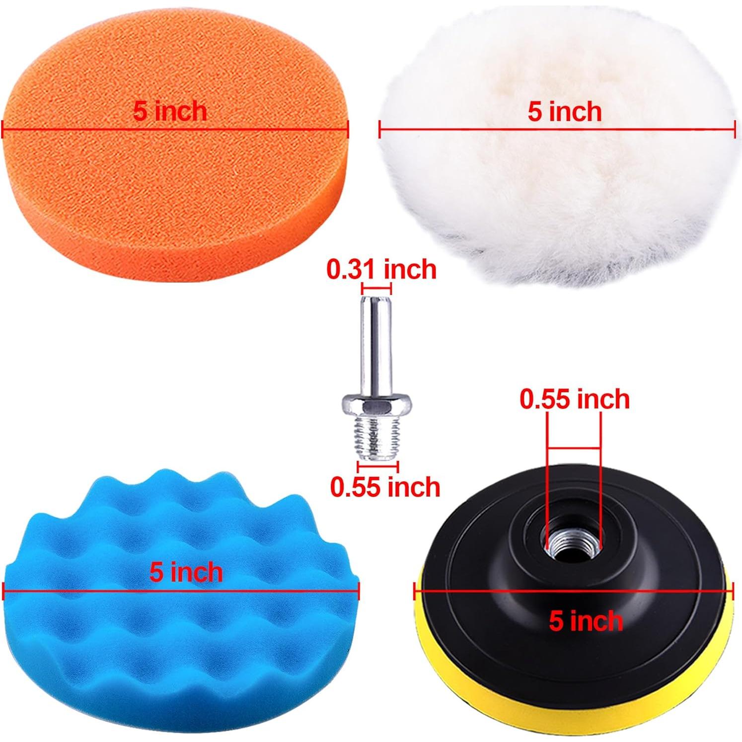 Kit de Pulido SIQUK 23 Piezas 5 Pulgadas para Automóviles