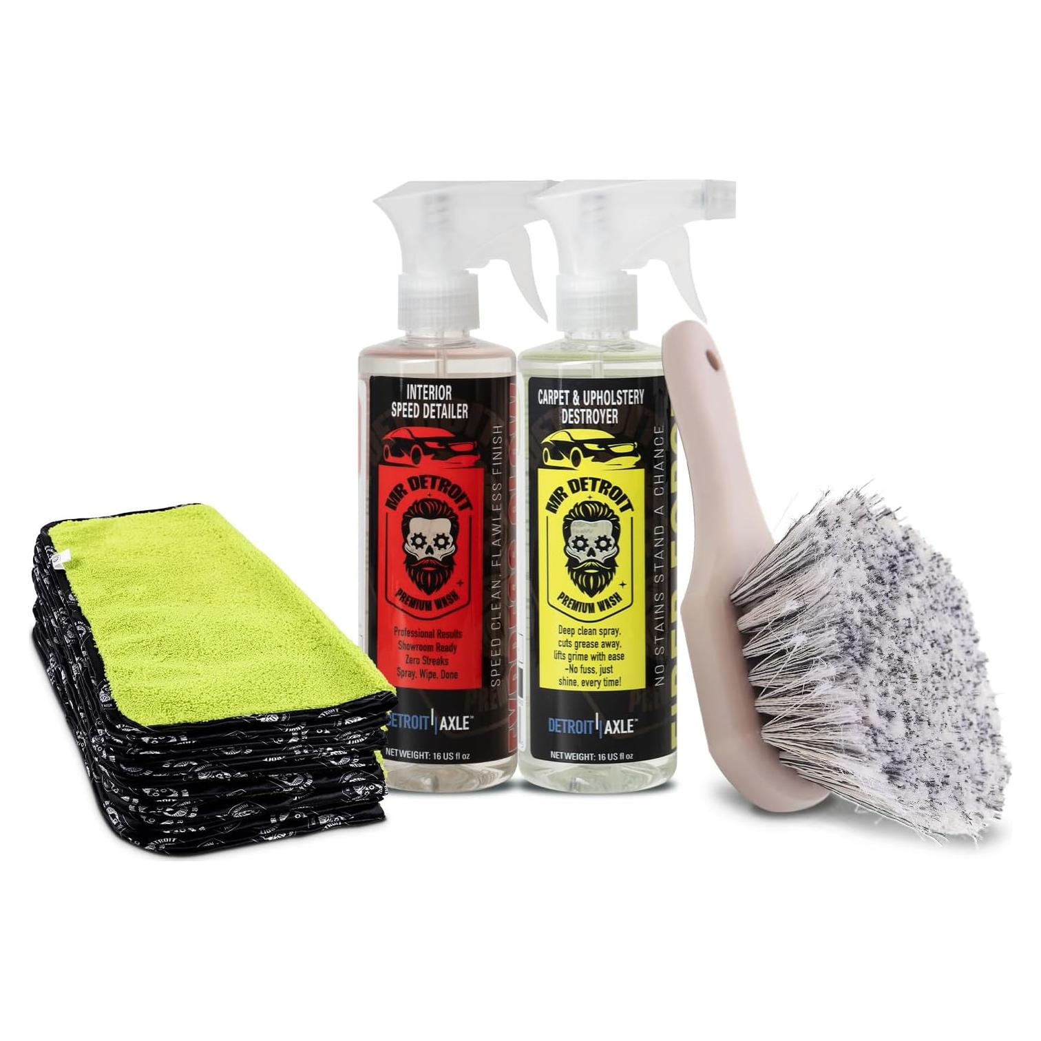 Kit de Lavado de Autos Mr. Detroit 4 Piezas - Limpiador y Toallas