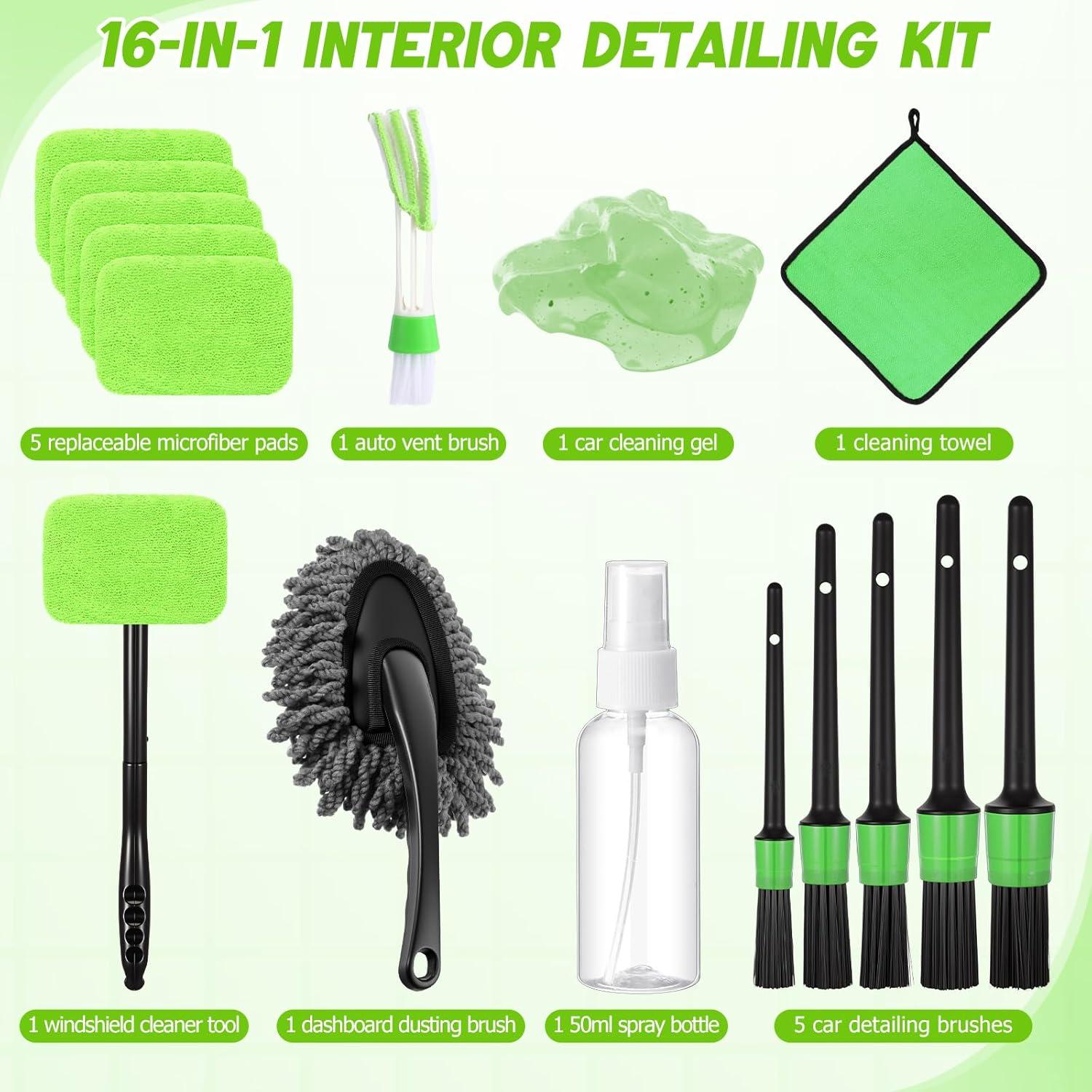 Kit de Limpieza de Auto 16 Pcs Wovnet - Cepillos y Accesorios