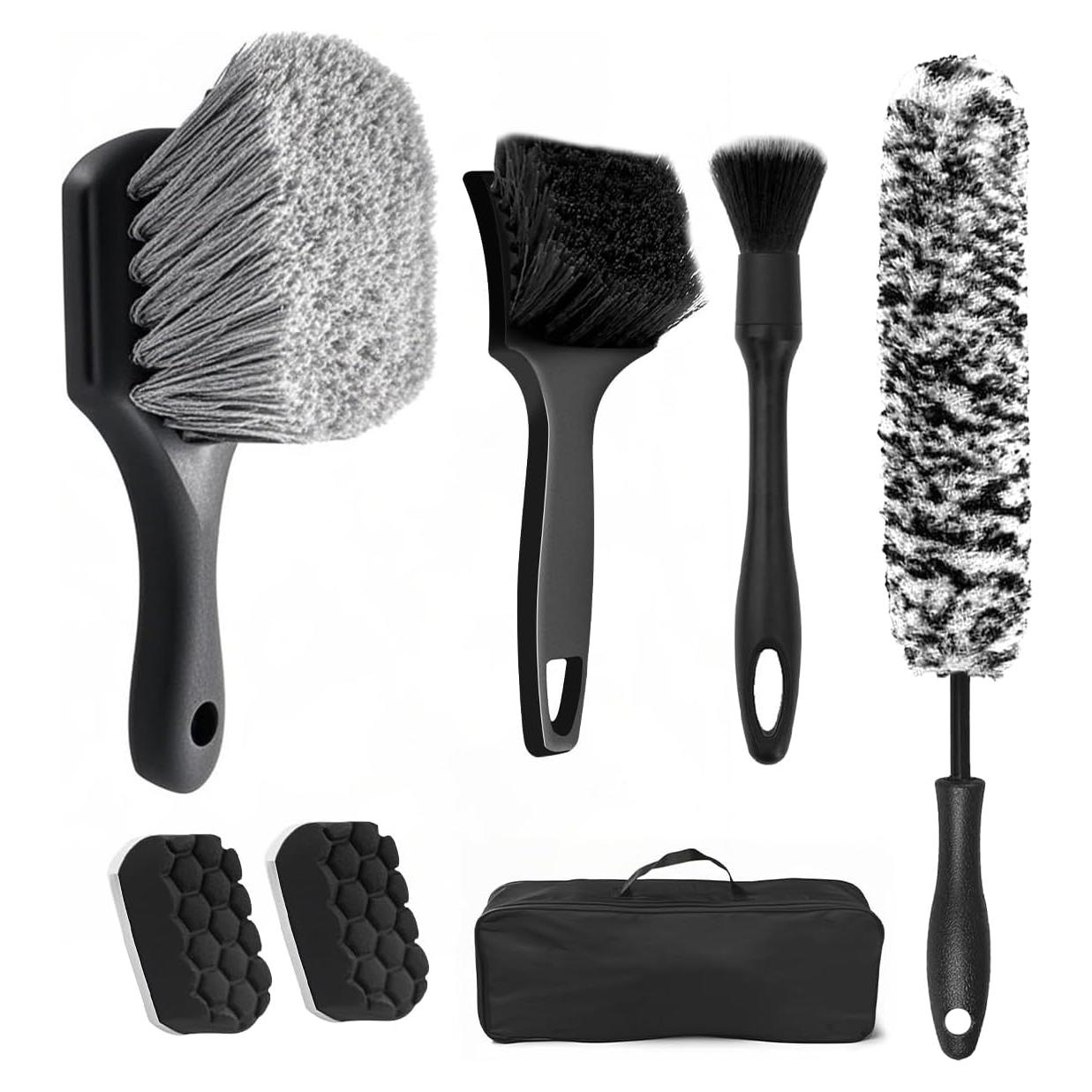 Kit de Cepillos de Limpieza para Ruedas Bittwee 7 Piezas