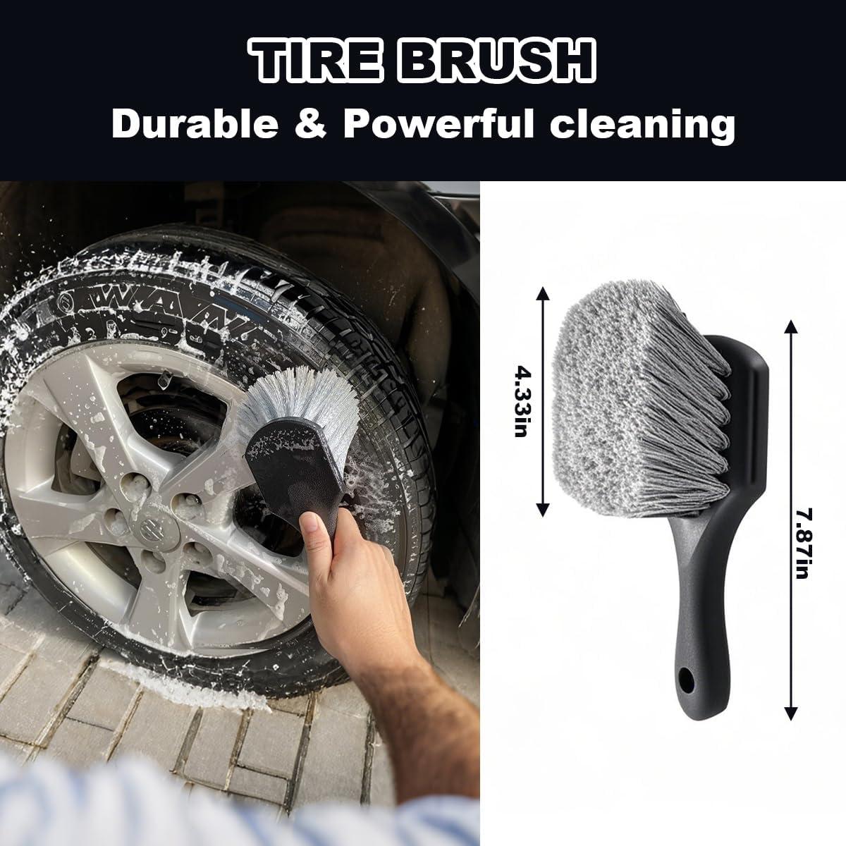 Kit de Cepillos de Limpieza para Ruedas Bittwee 7 Piezas