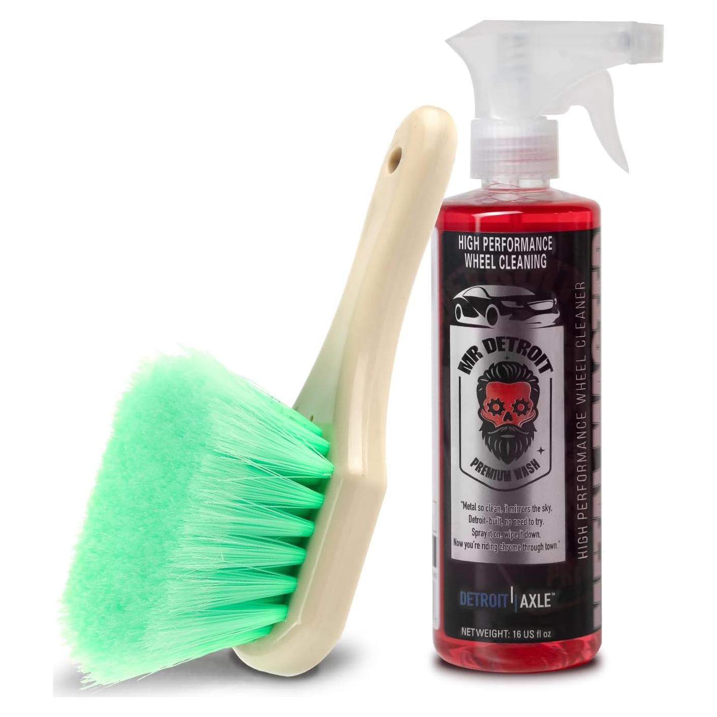 Kit de Lavado de Autos Mr. Detroit - Limpiador de Ruedas 473 ml y Cepillo