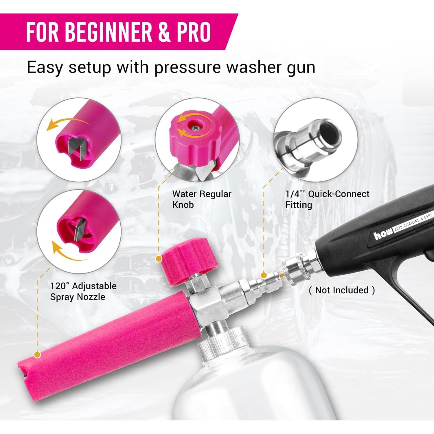 Cañón de Espuma H.O.W HB0002 con 5 Puntas de Boquilla