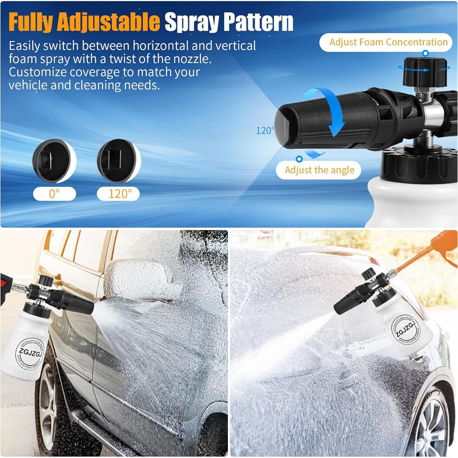 Cañón de Espuma ZGJZGJ 1L para Lavadora a Presión 4000 PSI