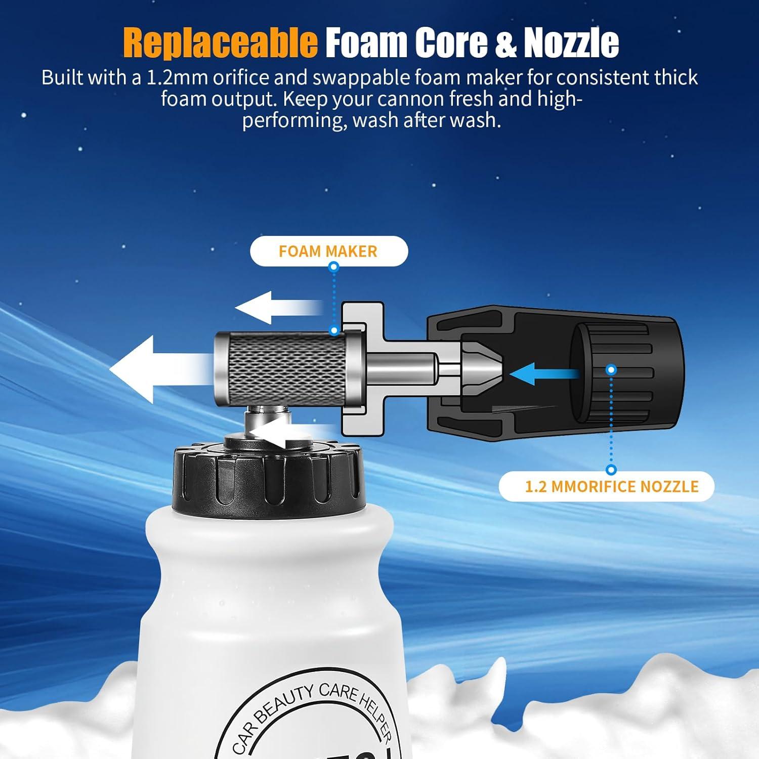 Cañón de Espuma ZGJZGJ 1L para Lavadora a Presión 4000 PSI