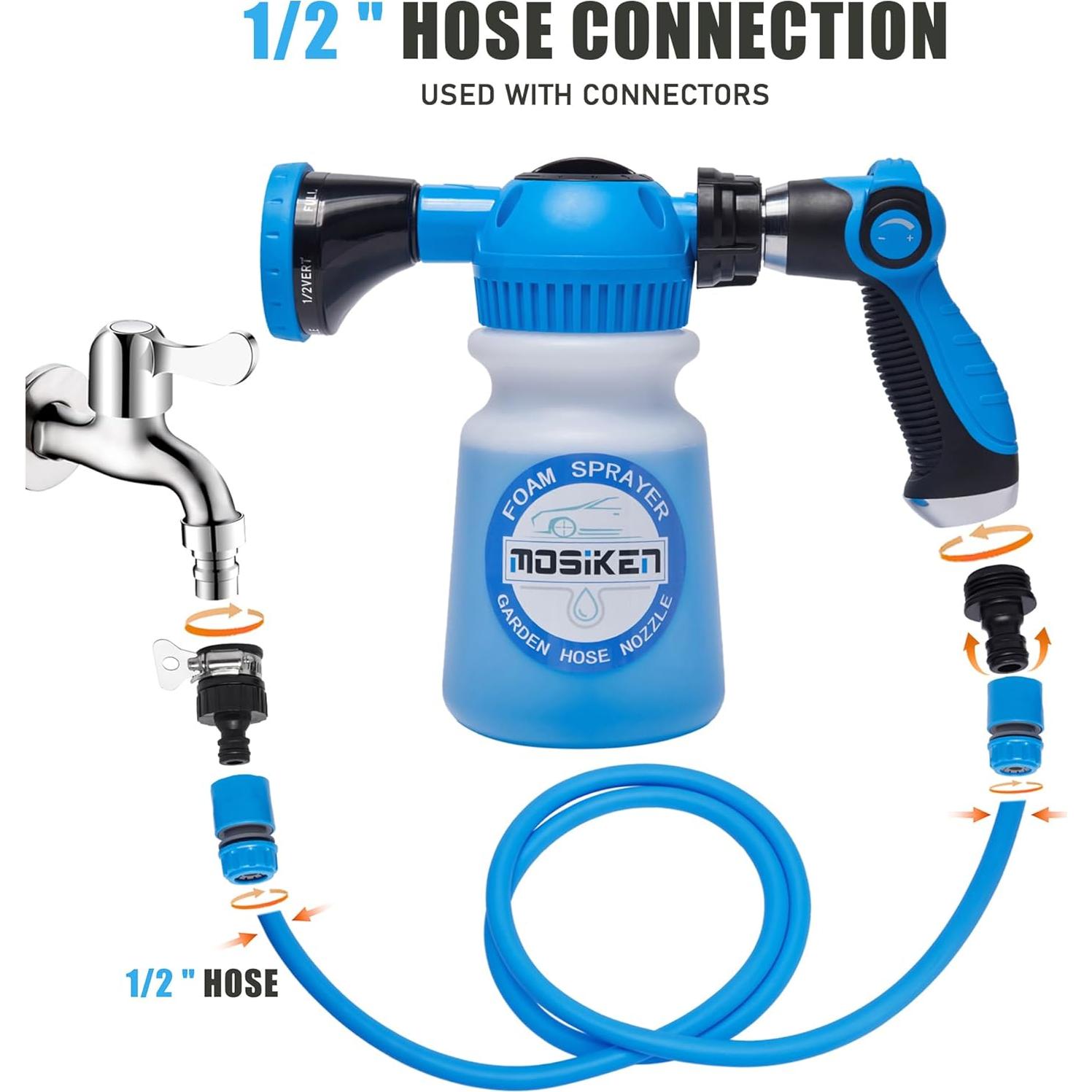 Rociador de espuma para lavado de autos MOSIKEN con esponja