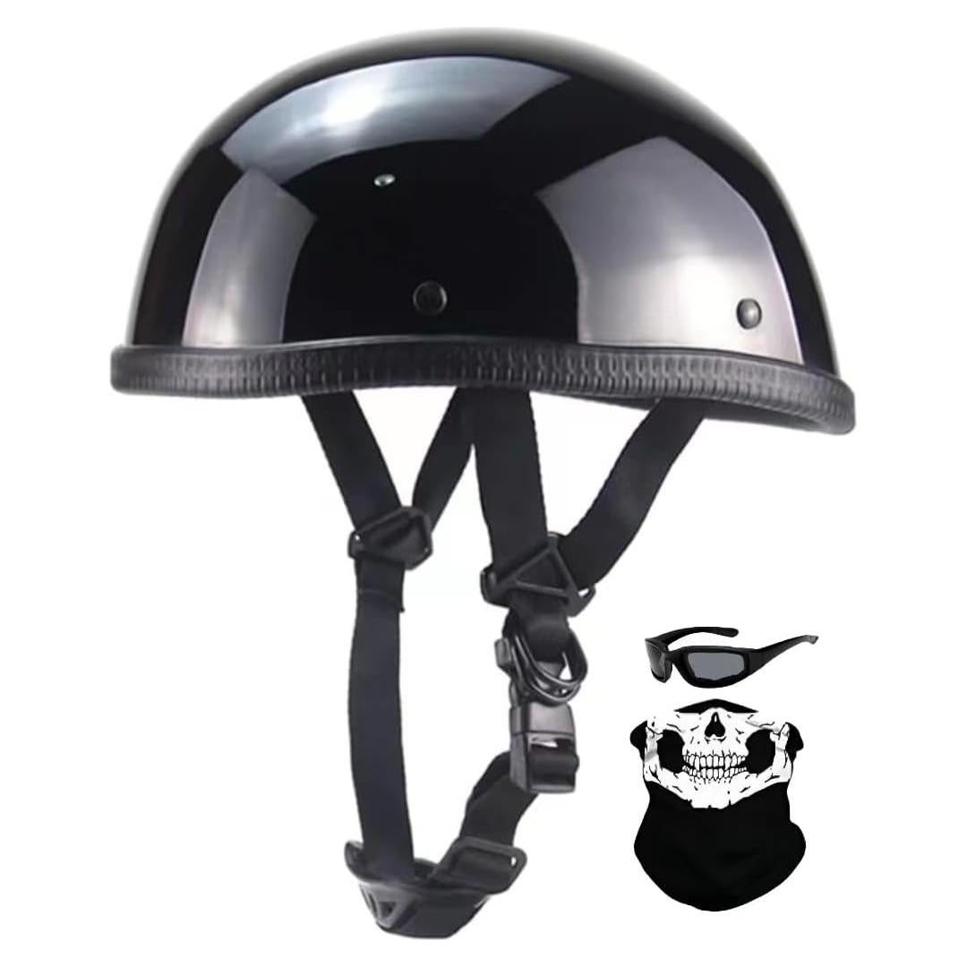 Casco de Motocicleta AZGAMES Alemán Mediano Negro Brillante