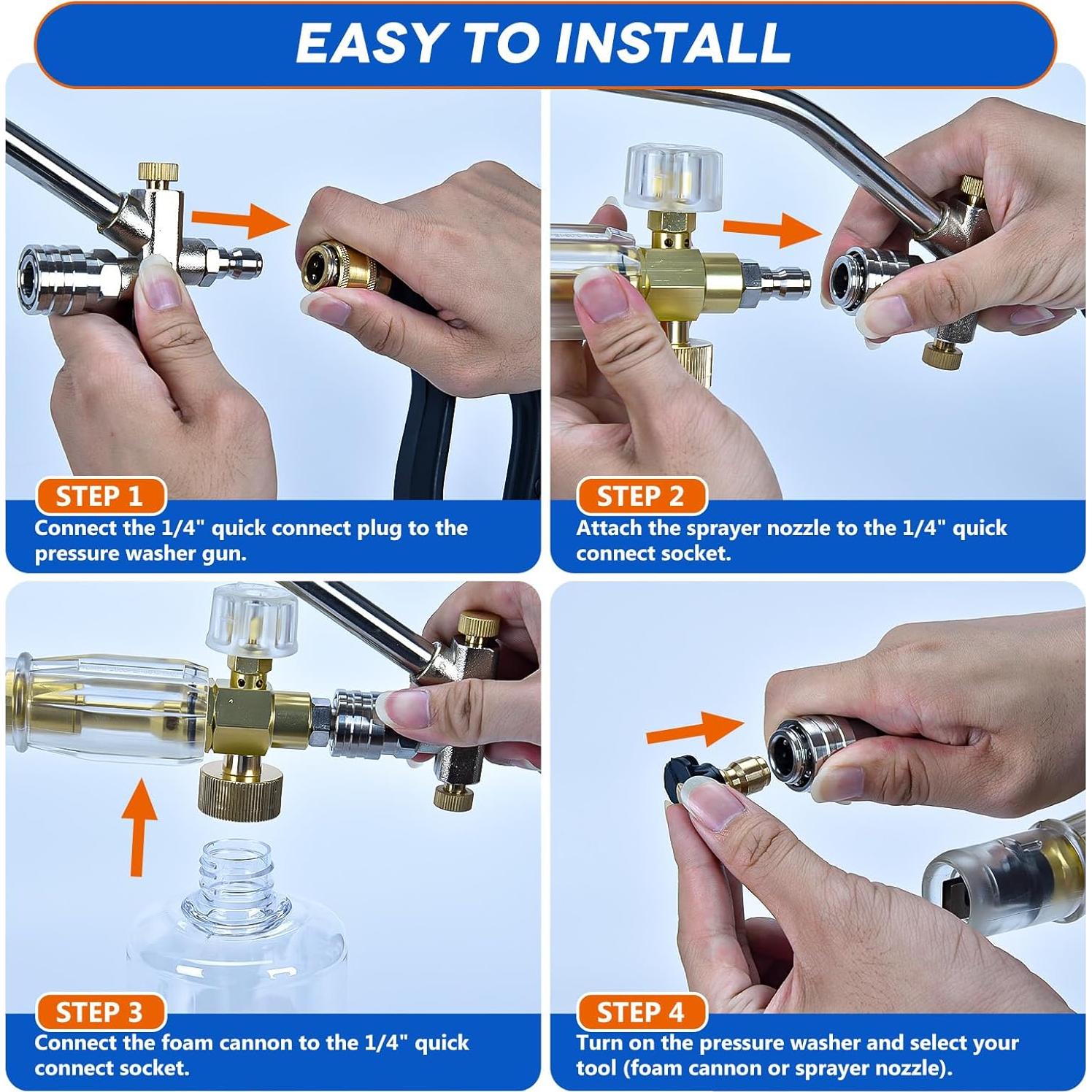 Pistola de Lavado a Presión Shanxinuomushangmaoyouxiangongsi con Cañón de Espuma y 5 Boquillas