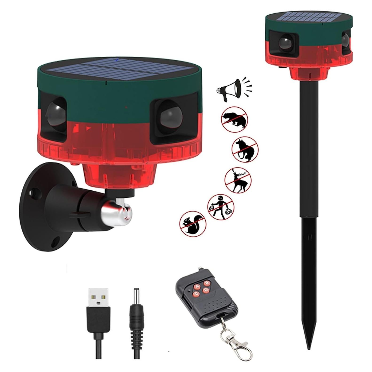 Alarma de Sensor de Movimiento Solar HULPPRE 130dB con Luz